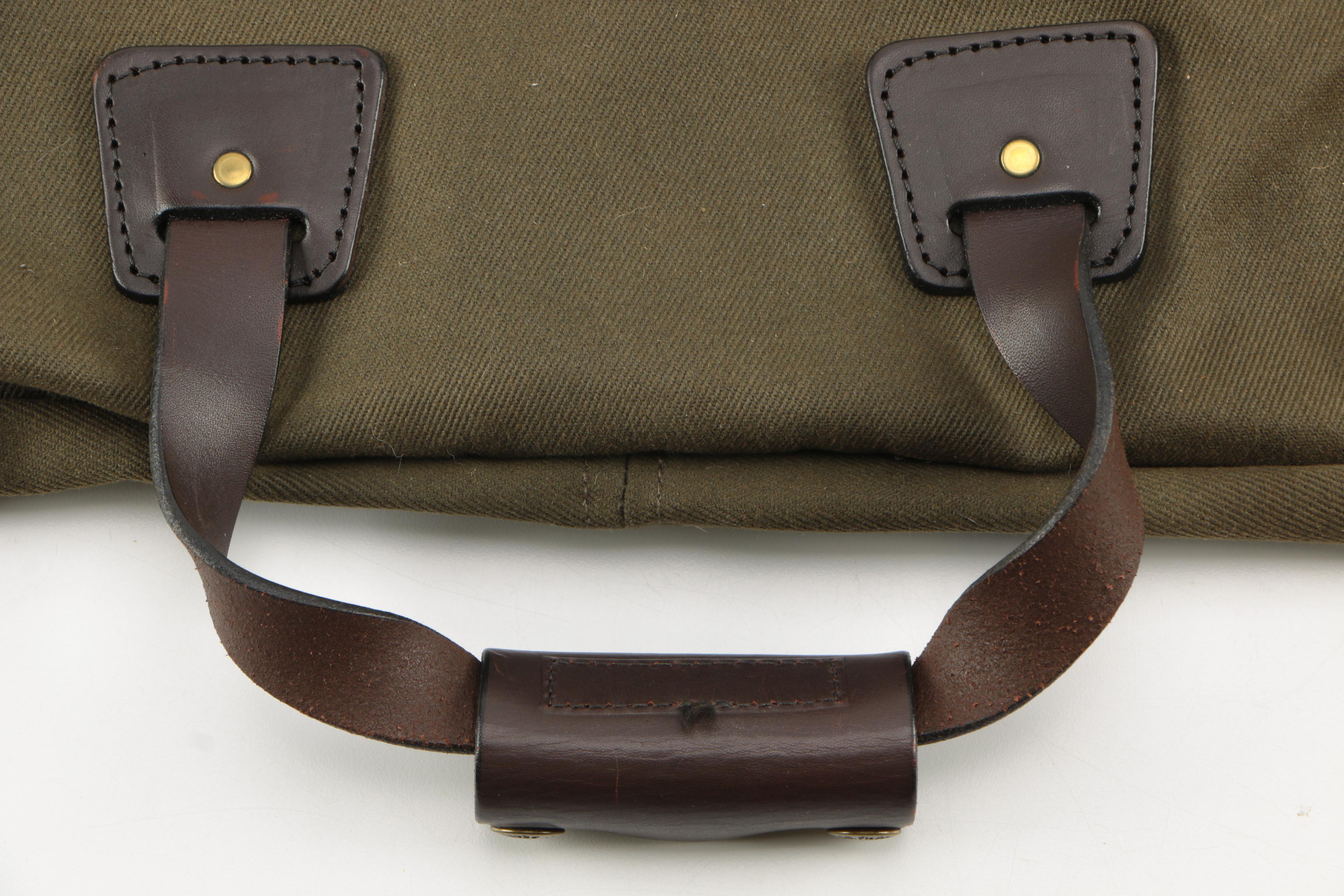 C.C. Filson Co. of Seattle Army Green Canvas Garment Bag With Leather Trim