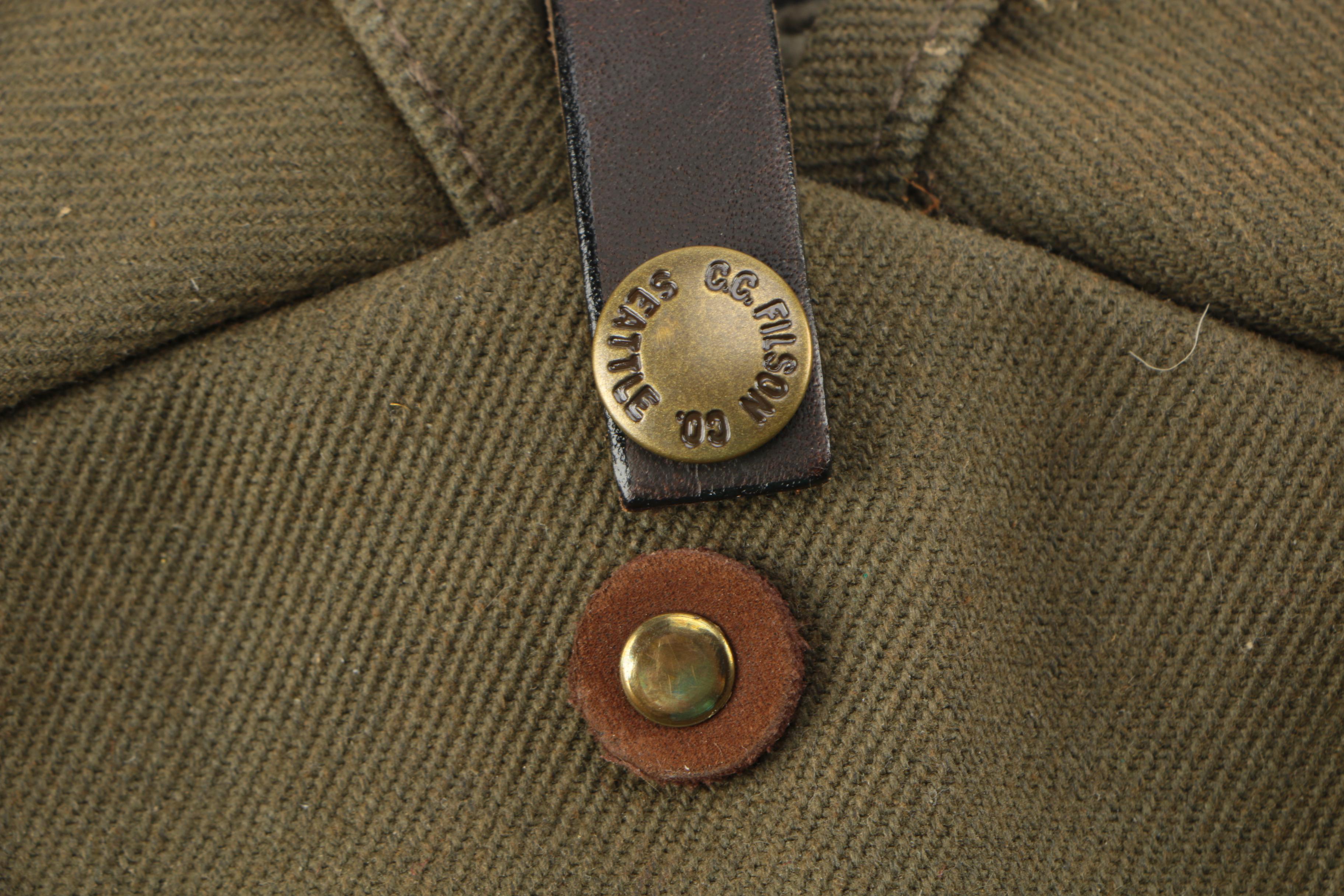 C.C. Filson Co. of Seattle Army Green Canvas Garment Bag With Leather Trim