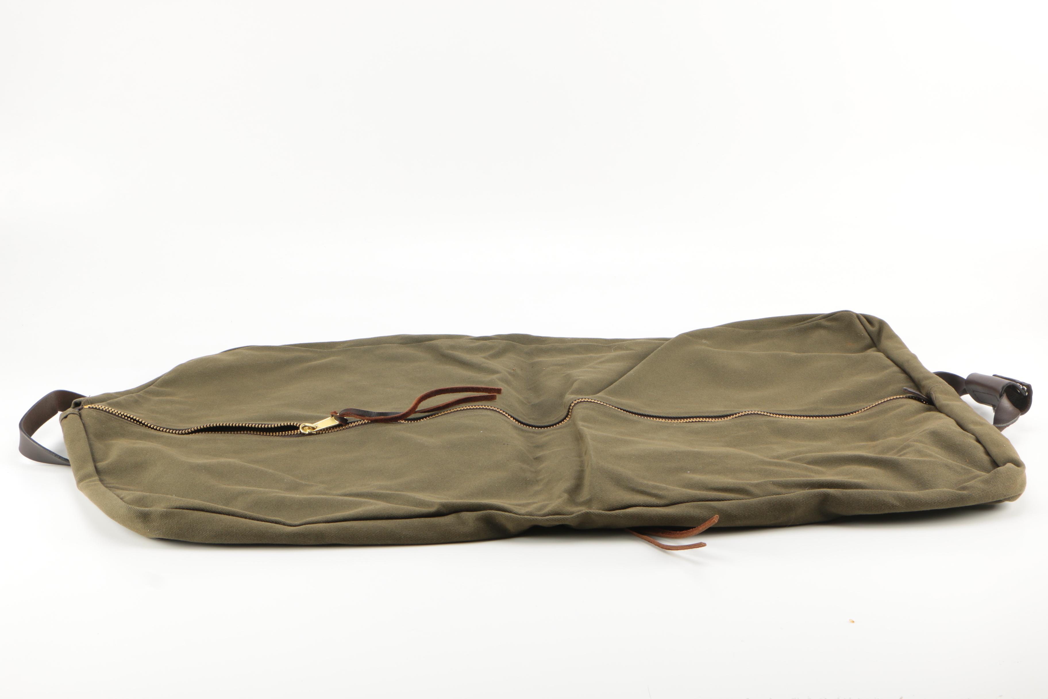 C.C. Filson Co. of Seattle Army Green Canvas Garment Bag With Leather Trim