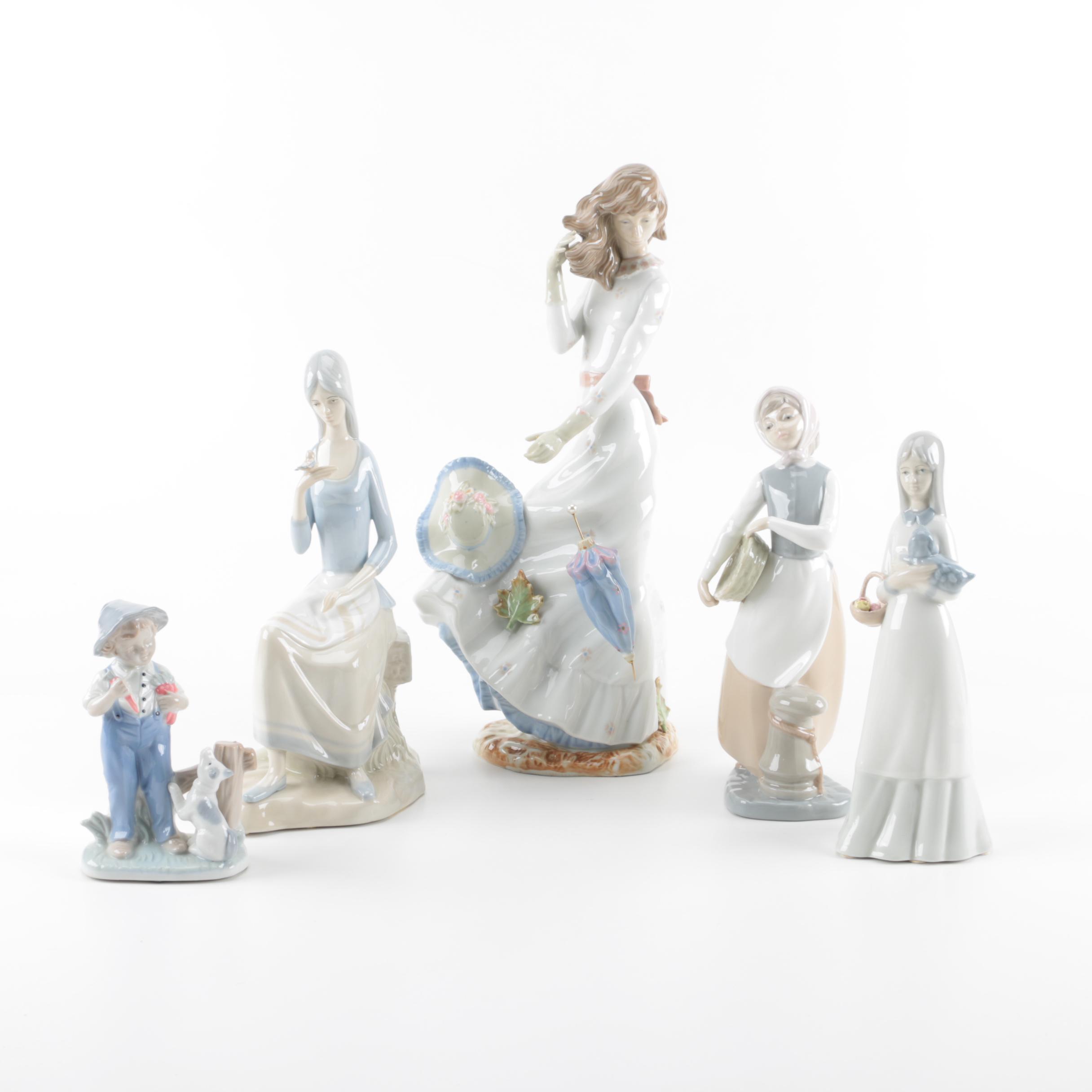 Assorted Ceramic Figurines Including Zaphir and Porceval