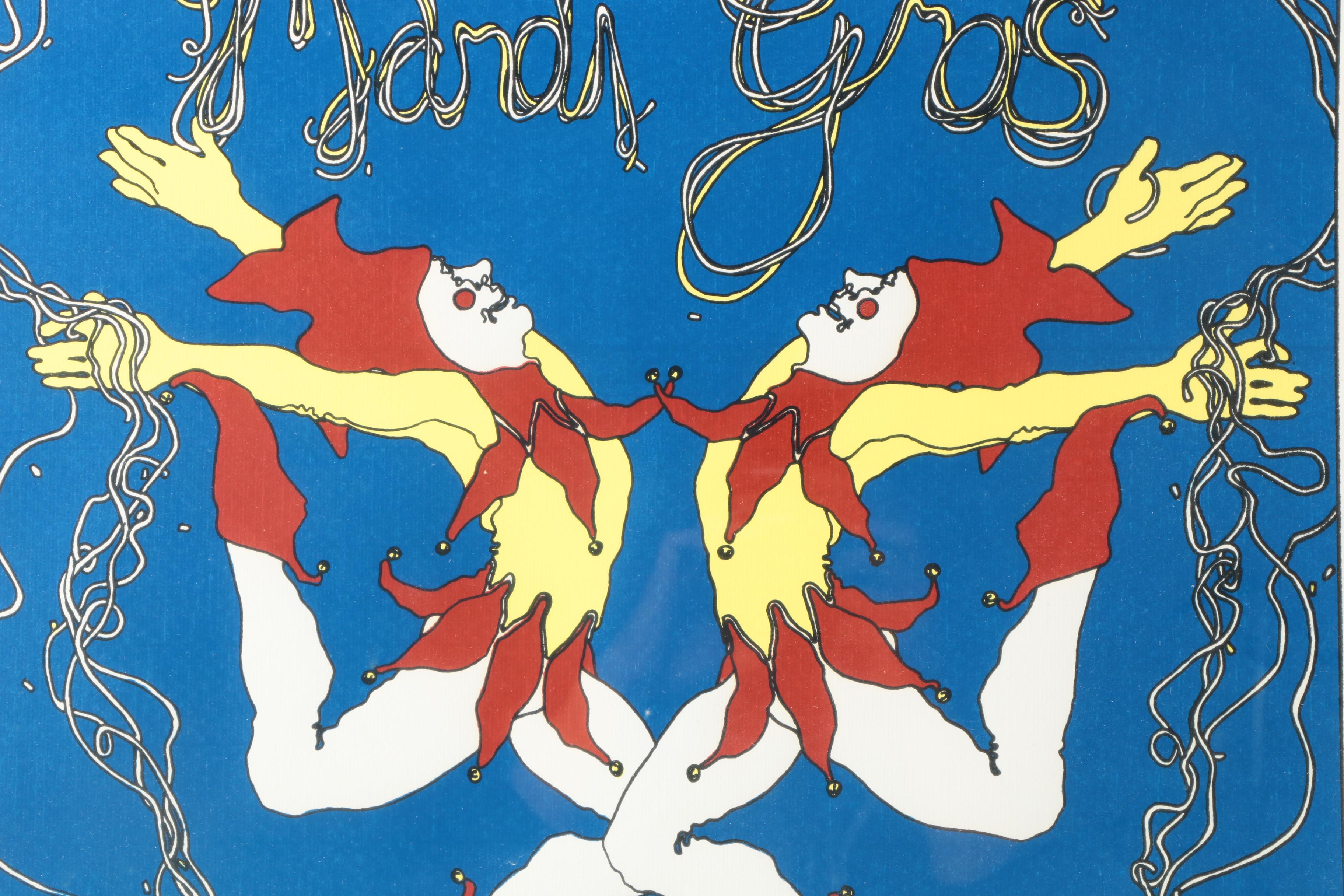 C.L. Cunningham Signed Serigraph on Paper "The Original Mardi Gras Mobile"