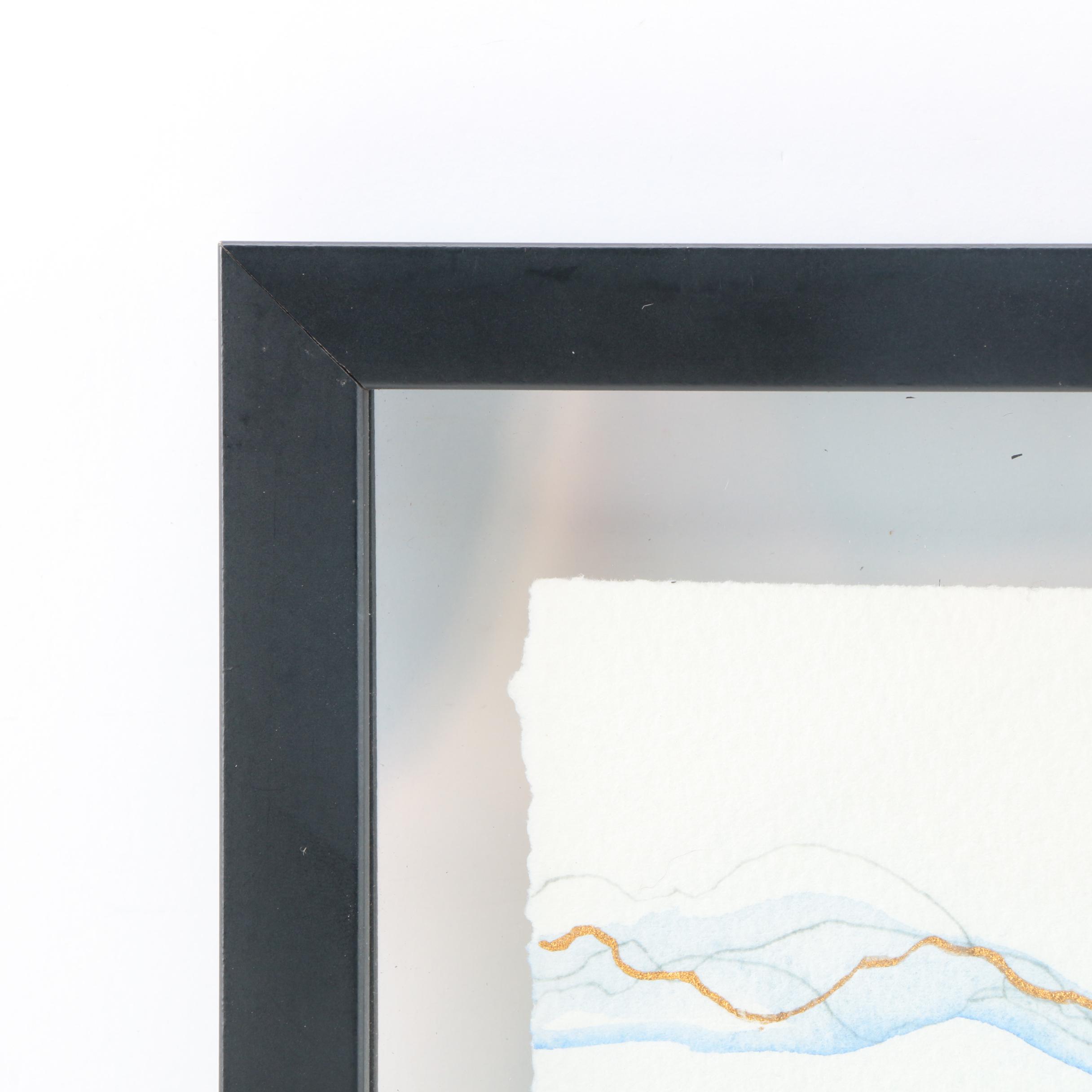 C. L. Cunningham Mixed Media Watercolor and Ink on Paper "The Distant