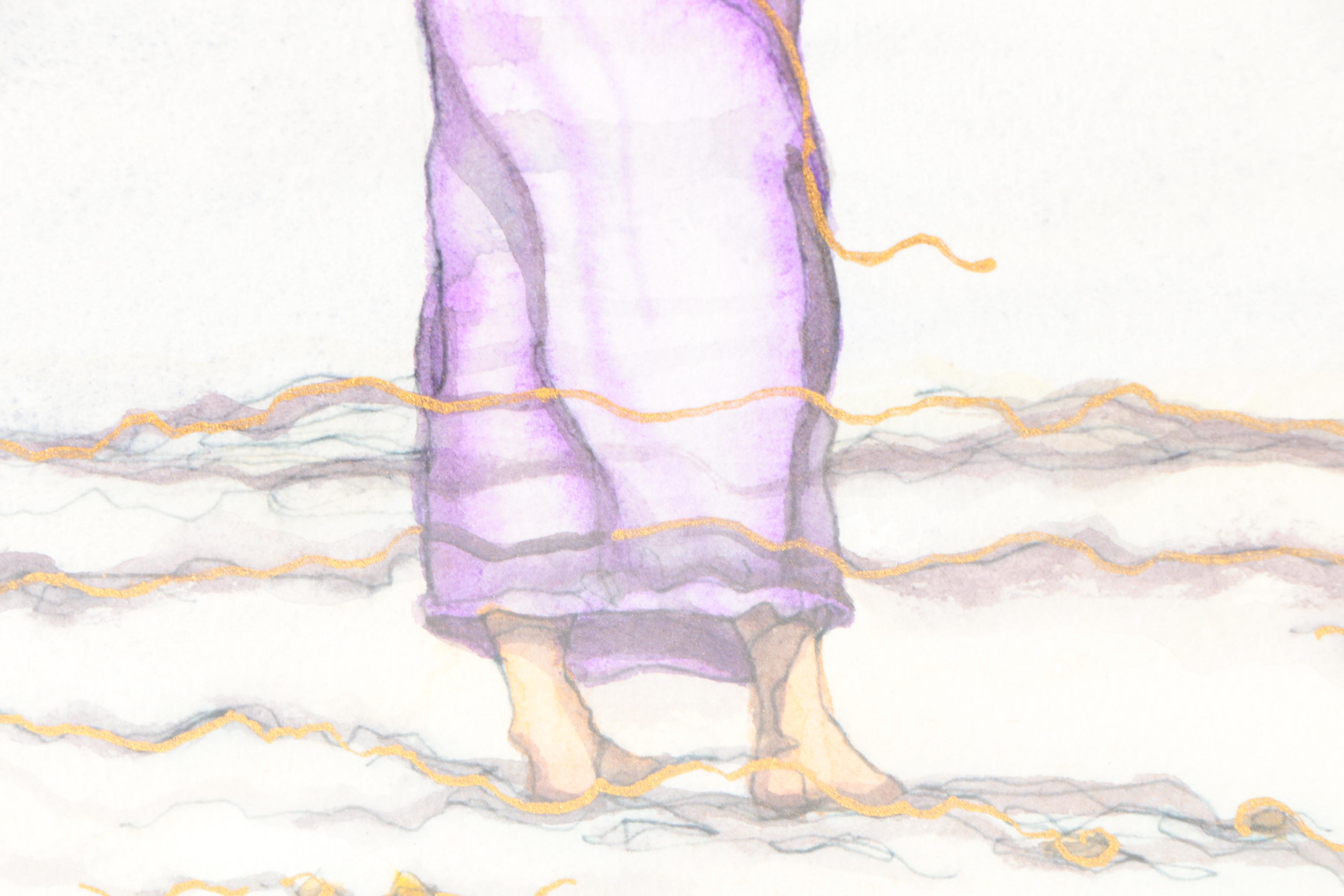 C. L. Cunningham Mixed Media Watercolor and Ink on Paper "The Distant