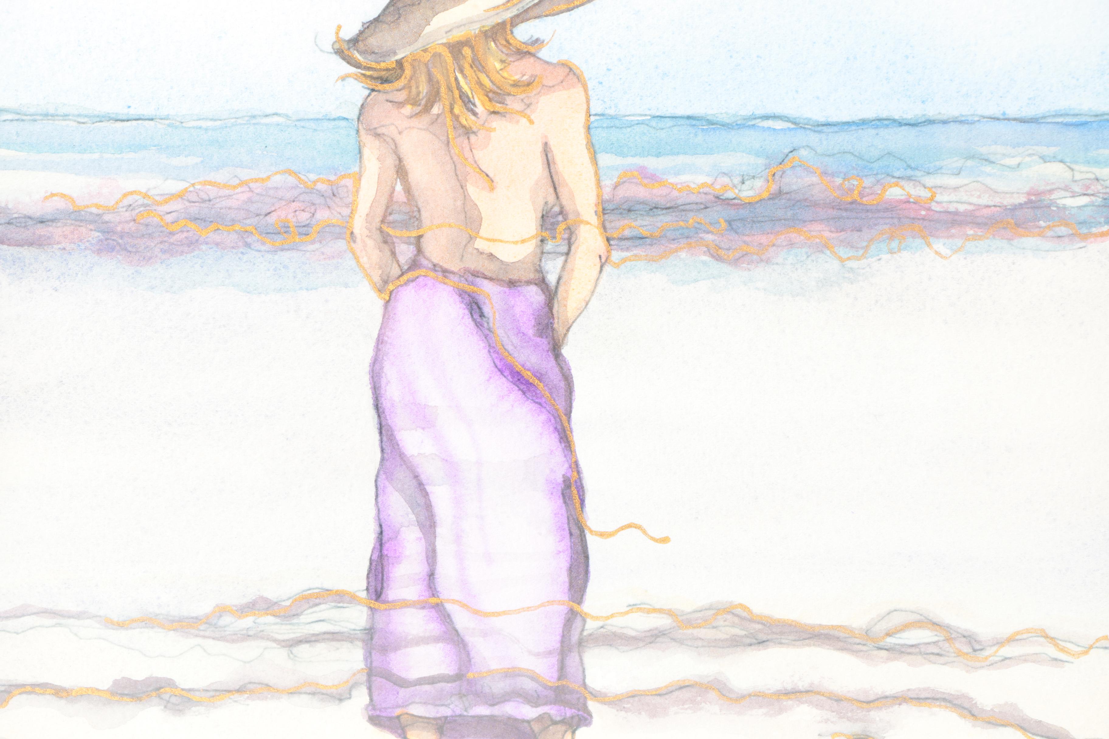 C. L. Cunningham Mixed Media Watercolor and Ink on Paper "The Distant