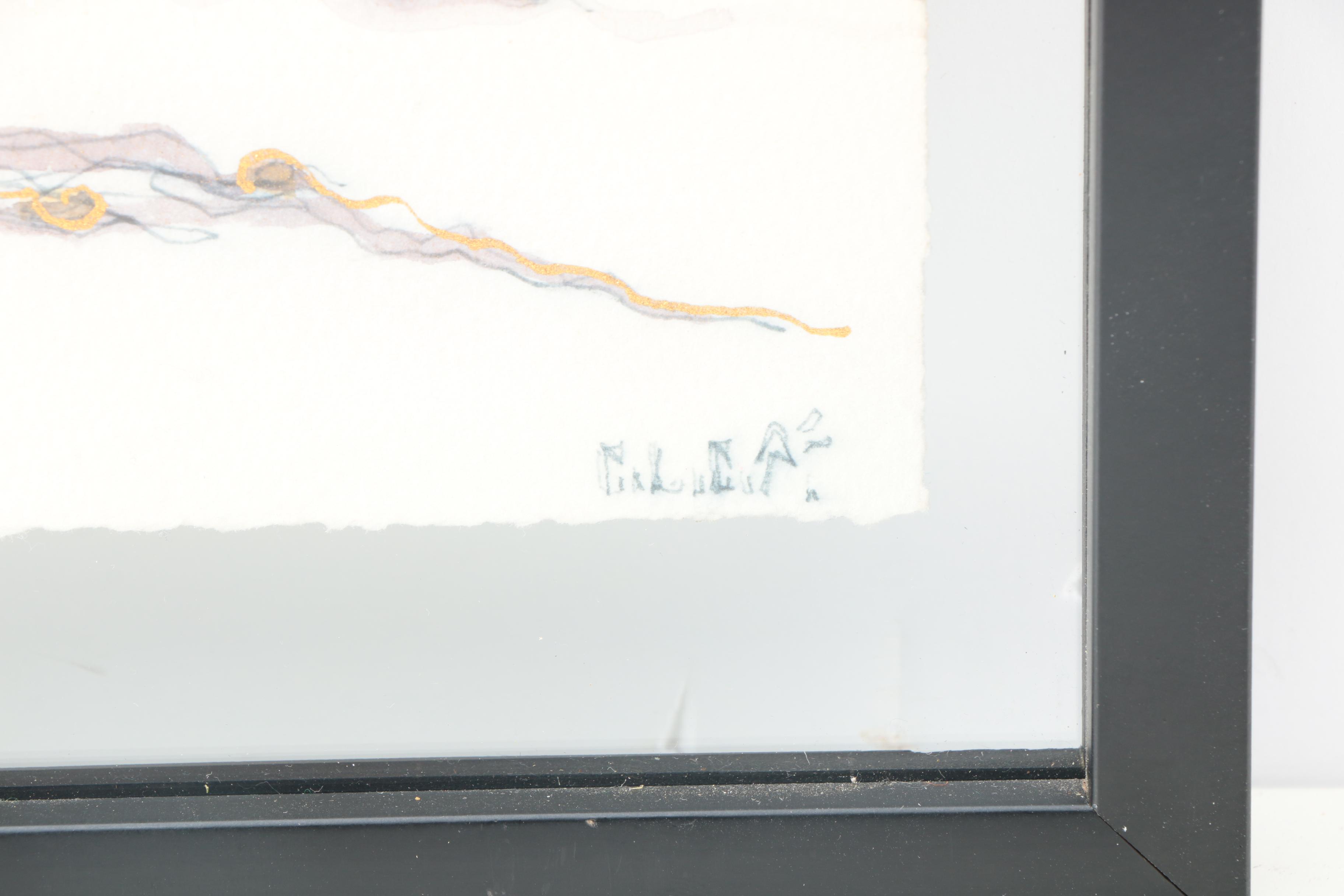 C. L. Cunningham Mixed Media Watercolor and Ink on Paper "The Distant