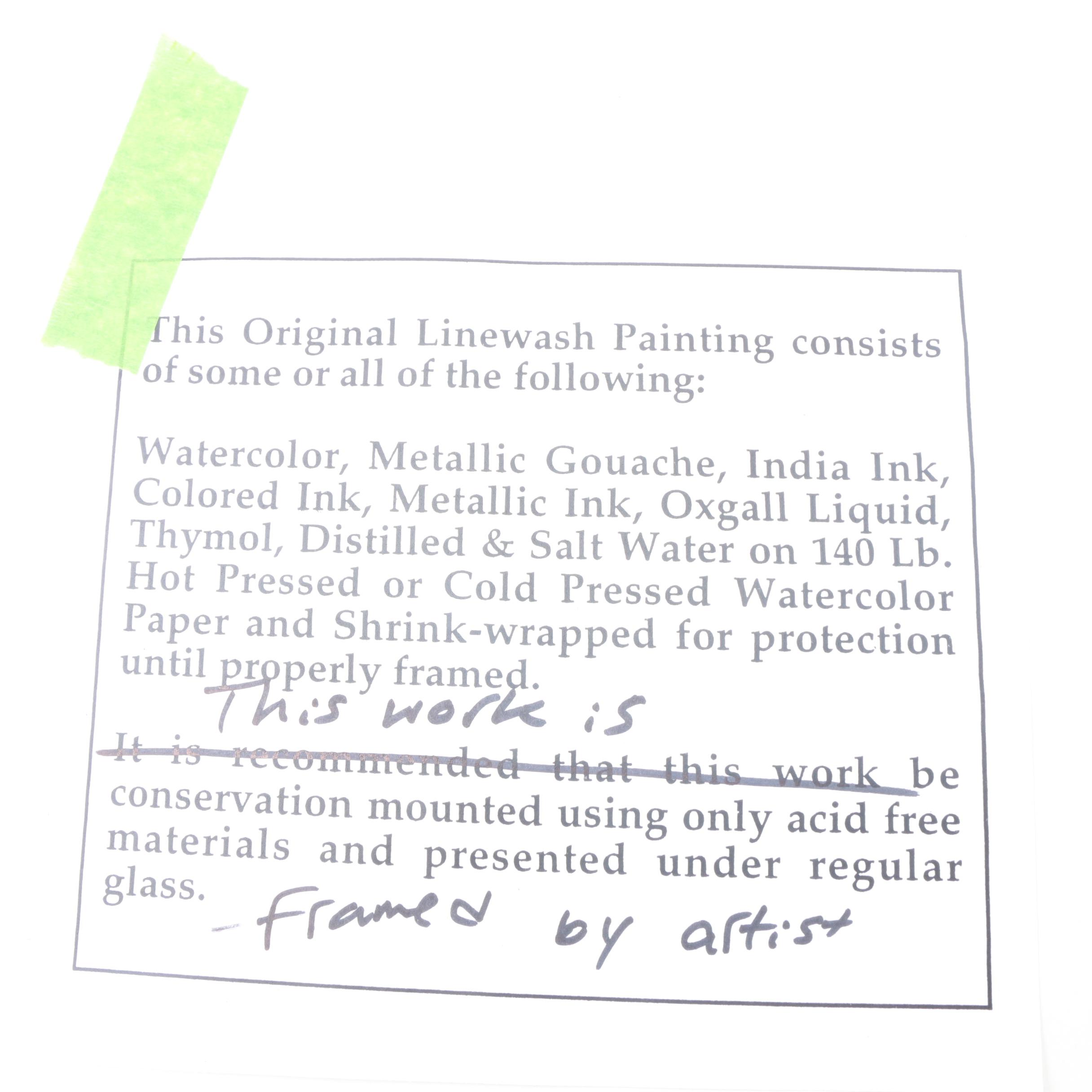 C. L. Cunningham Mixed Media Watercolor and Ink on Paper "The Distant