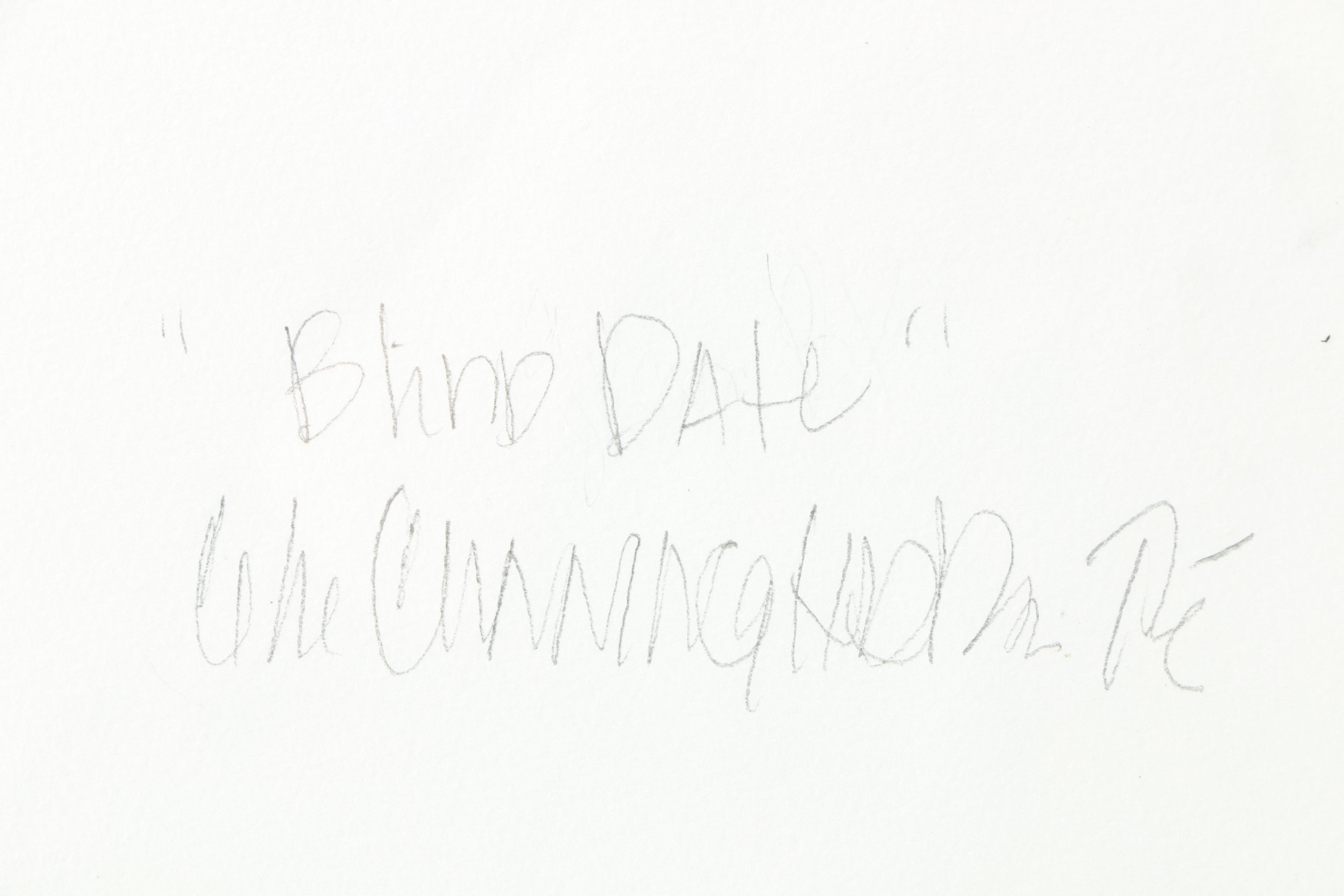 C.L. Cunningham Ink and Watercolor Painting "Blind Date"