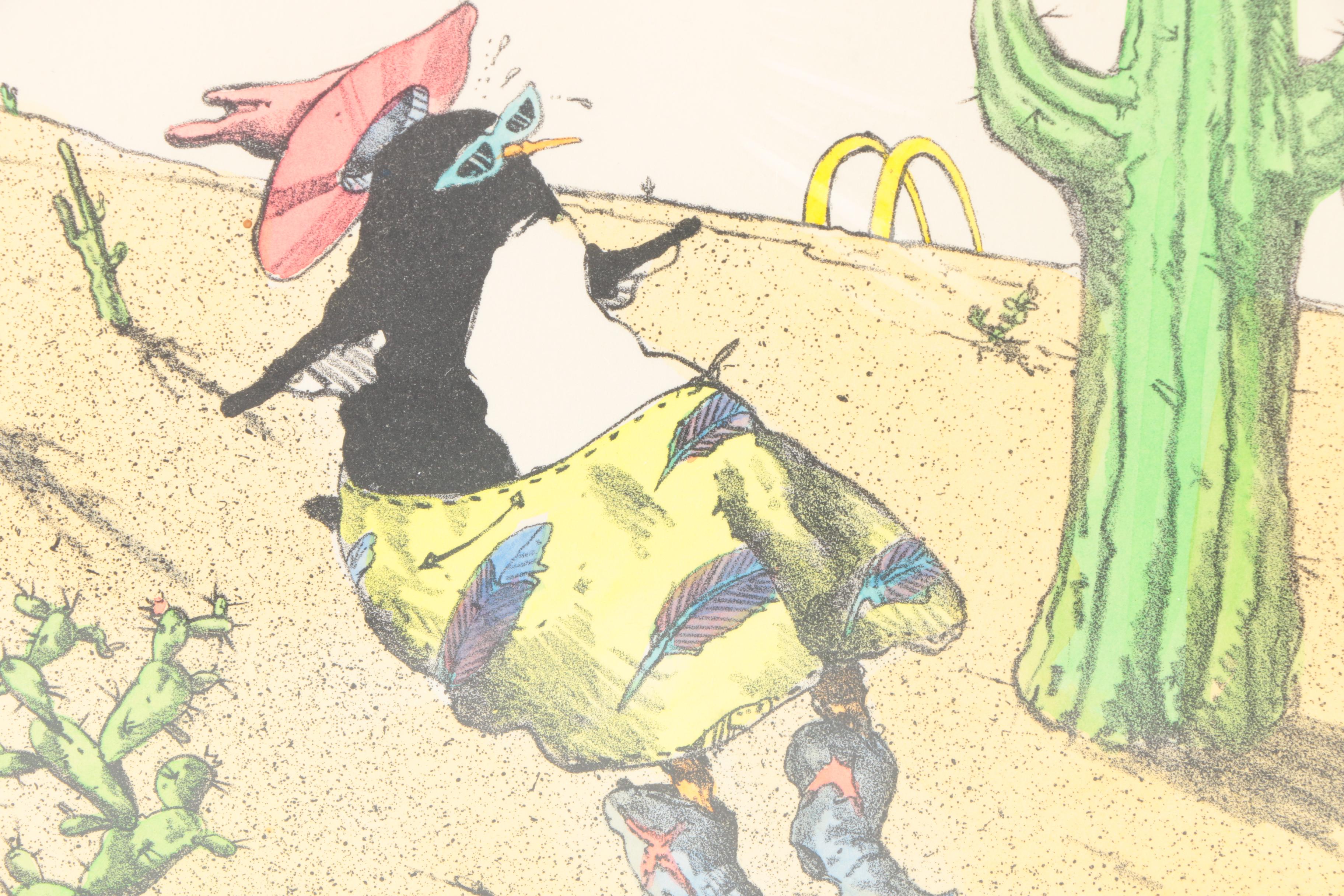 Bo Sterk Limited Edition Lithograph "The Golden Mirage"