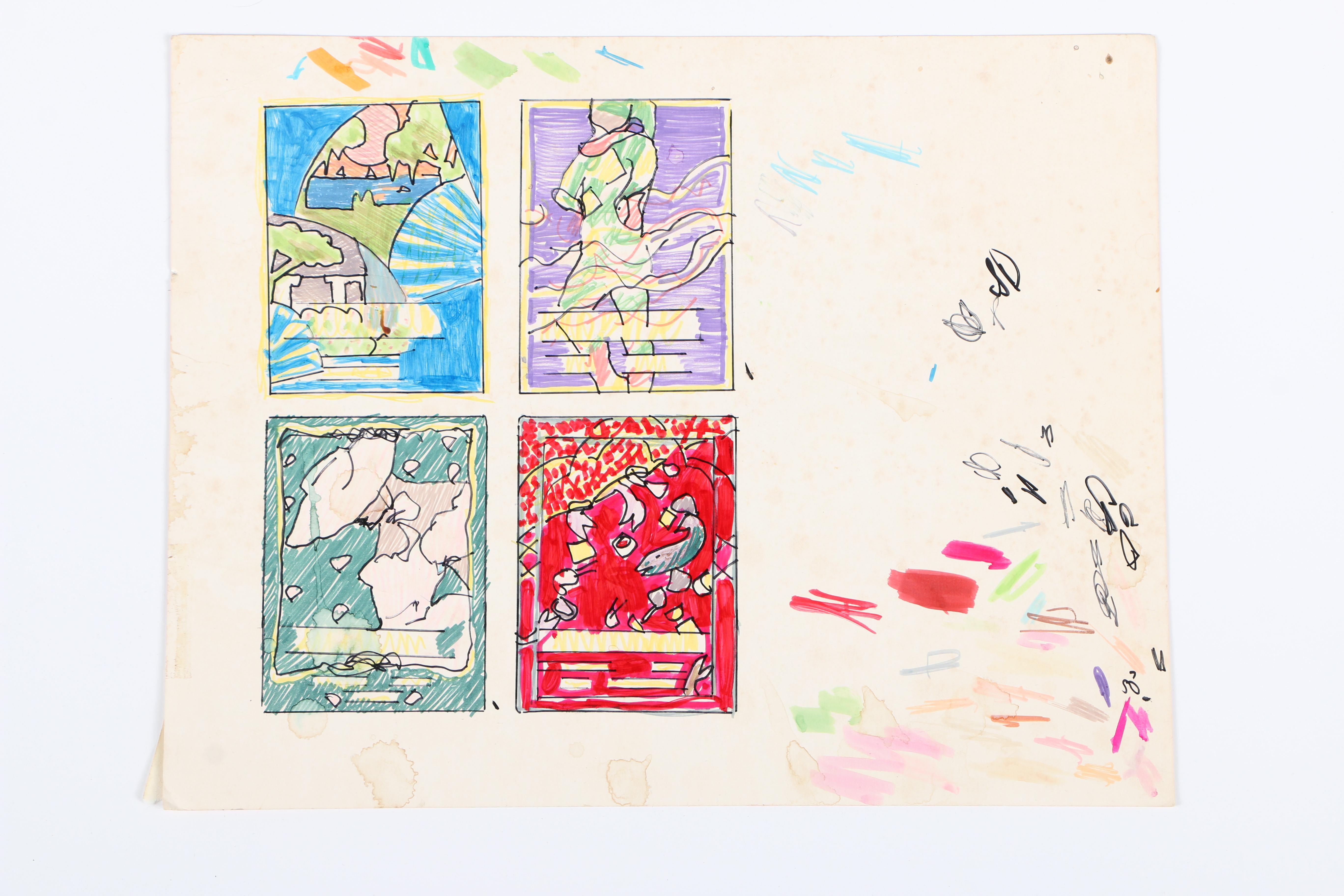 C.L. Cunningham Original Rough Drafts and Stencils