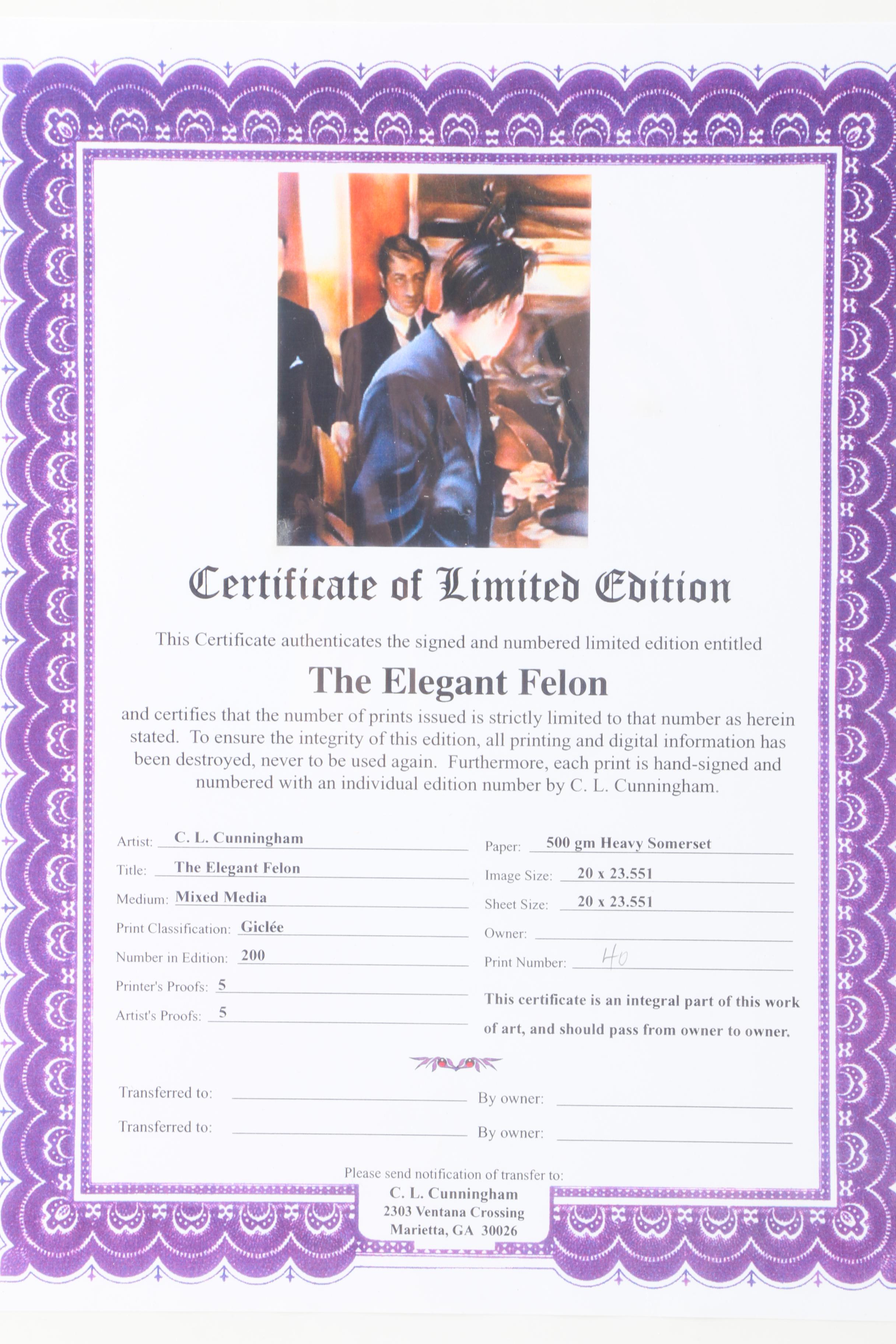 C. L. Cunningham Limited Edition on Somerset Giclee Prints of Bar Room Scenes