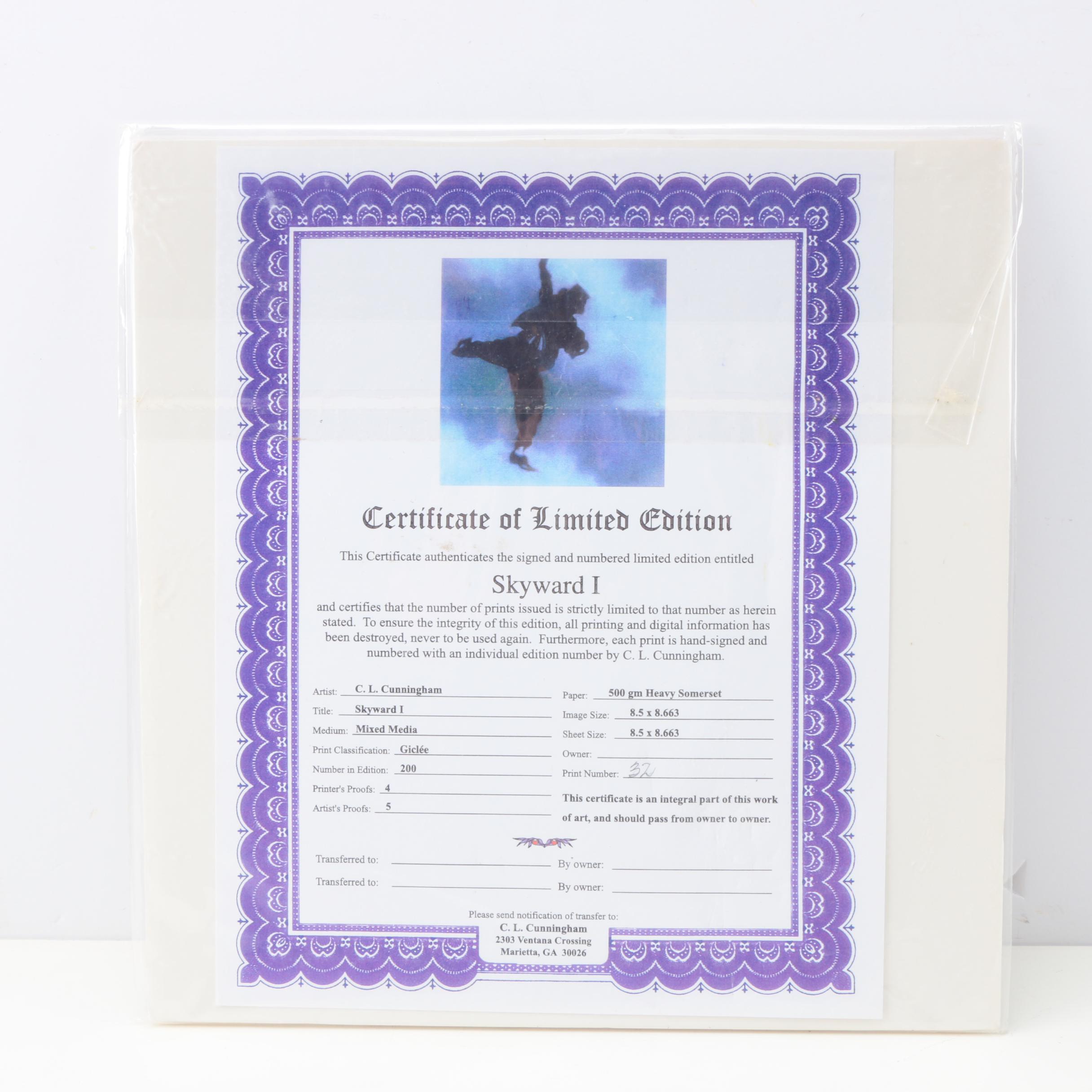 C.L. Cunningham Limited Edition Giclee Prints on Paper "Skyward I-IV"