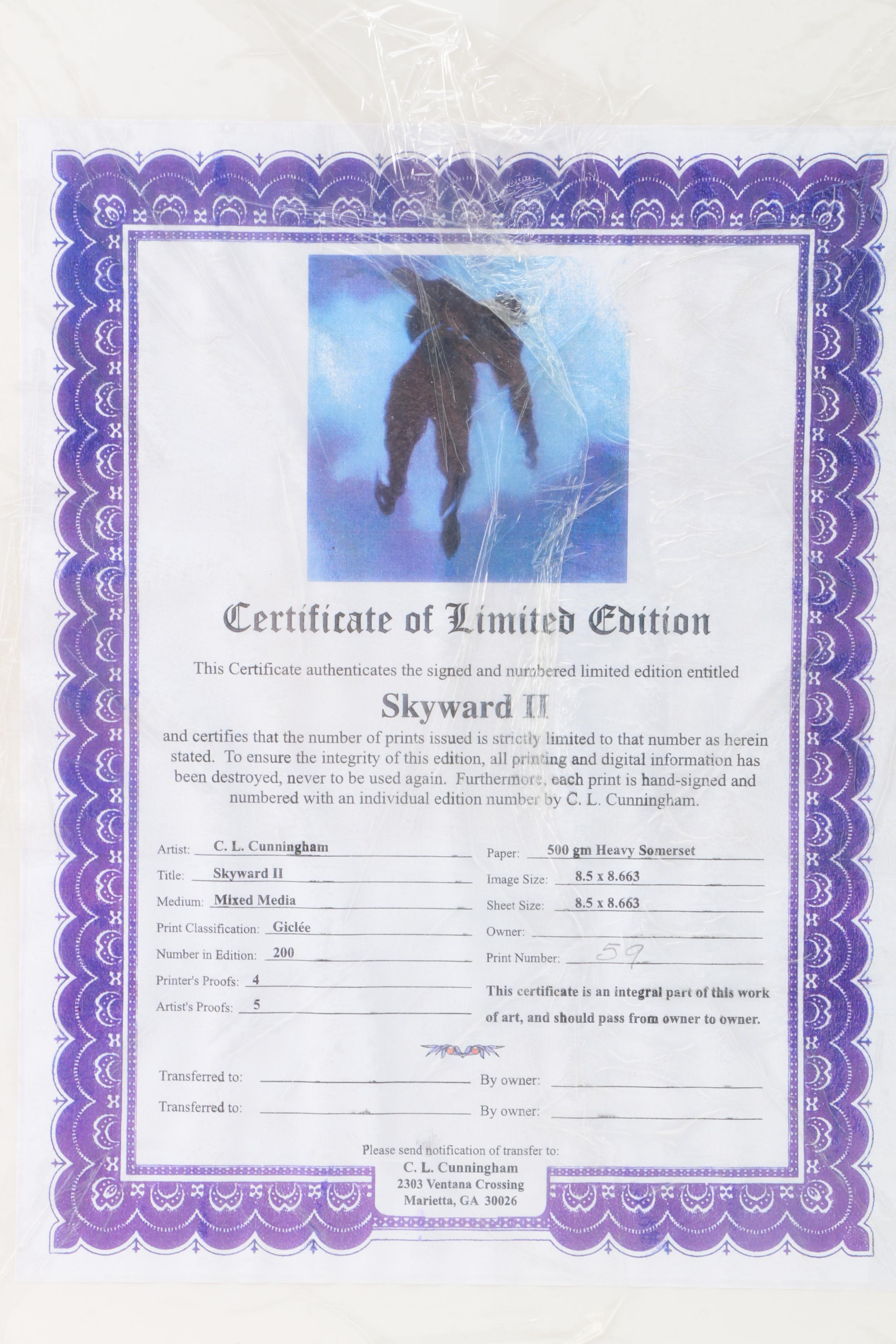 C.L. Cunningham Limited Edition Giclee Prints on Paper "Skyward I-IV"