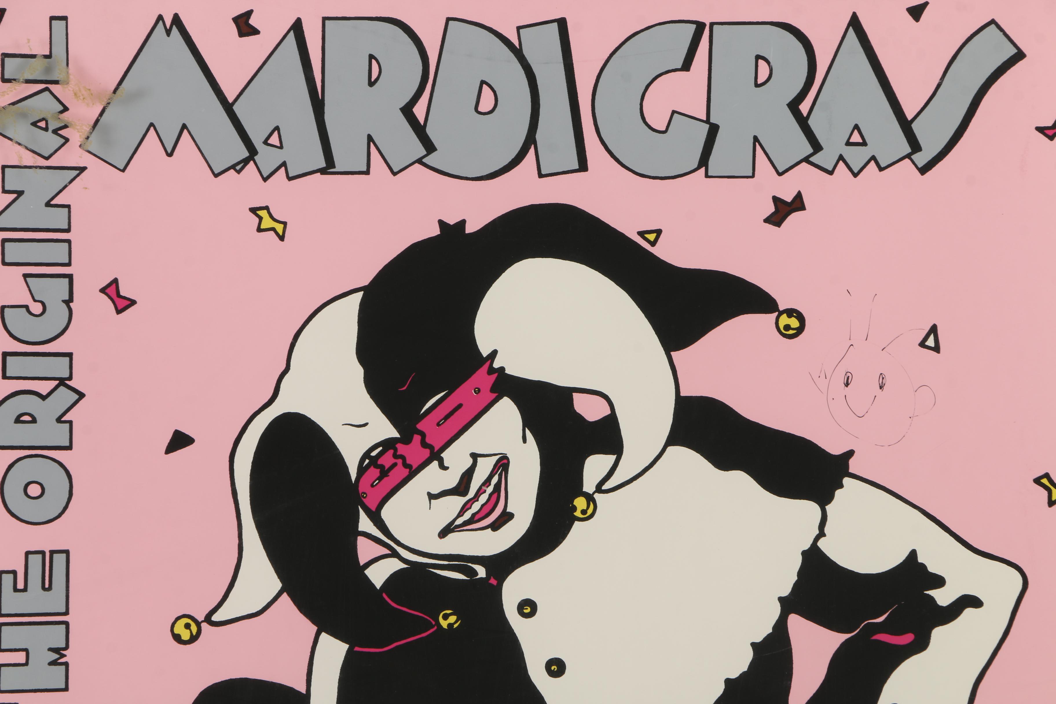 C.L. Cunningham Serigraph on Paper "The Original Mardi Gras, Mobile 1985"