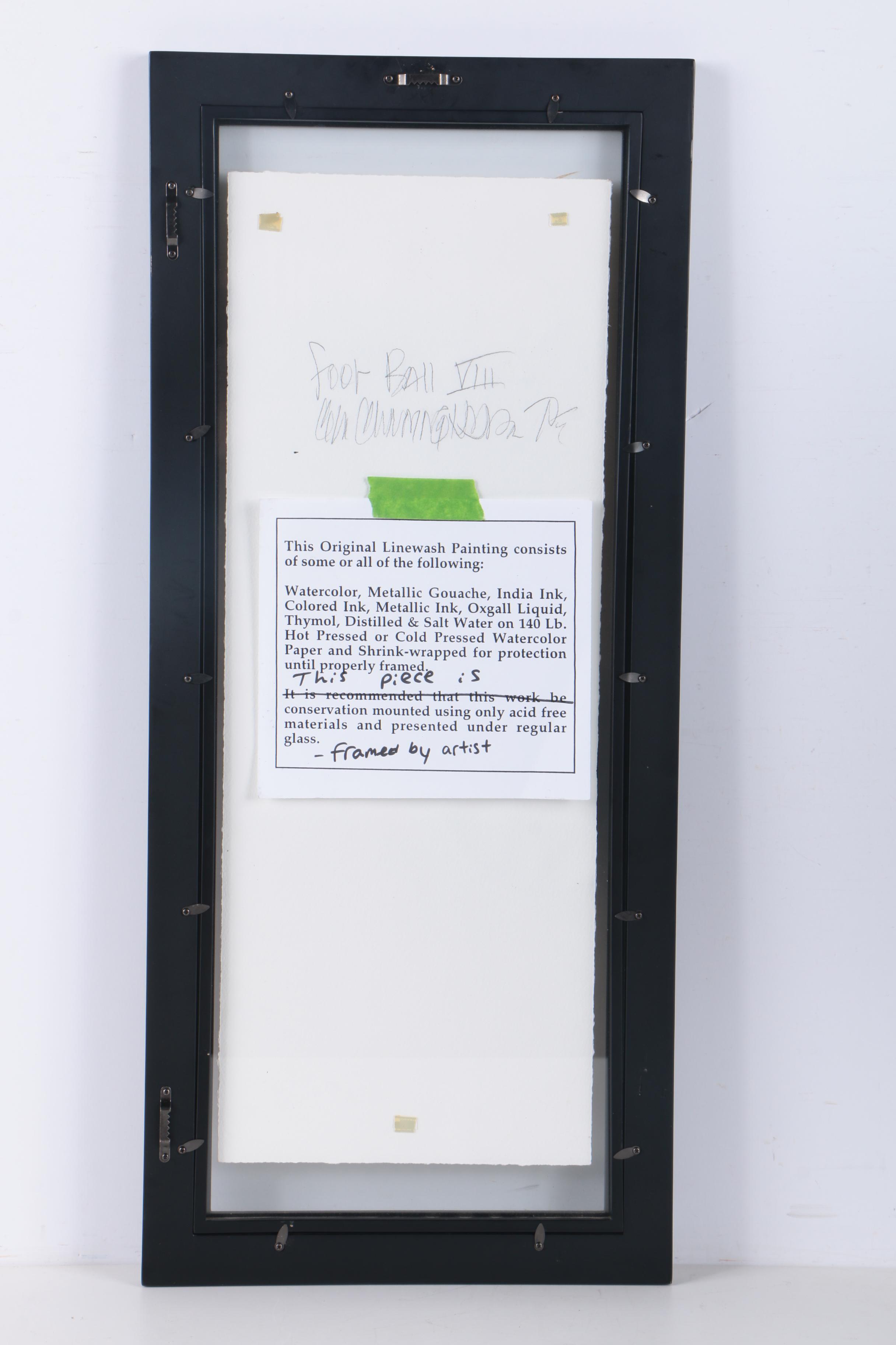 C.L. Cunningham Original Watercolor and Gouache Painting on Paper "Foot Ball VIII"