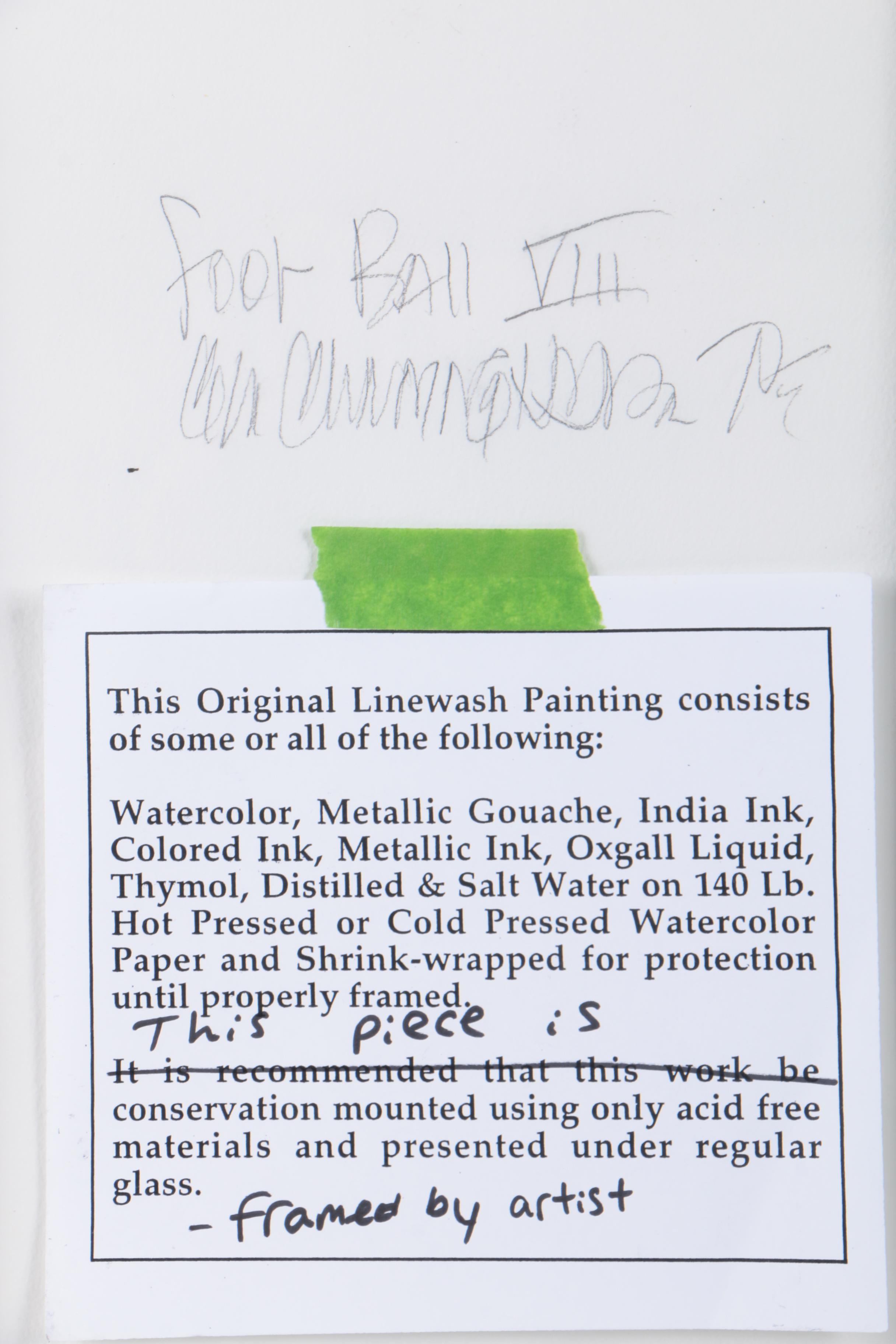 C.L. Cunningham Original Watercolor and Gouache Painting on Paper "Foot Ball VIII"