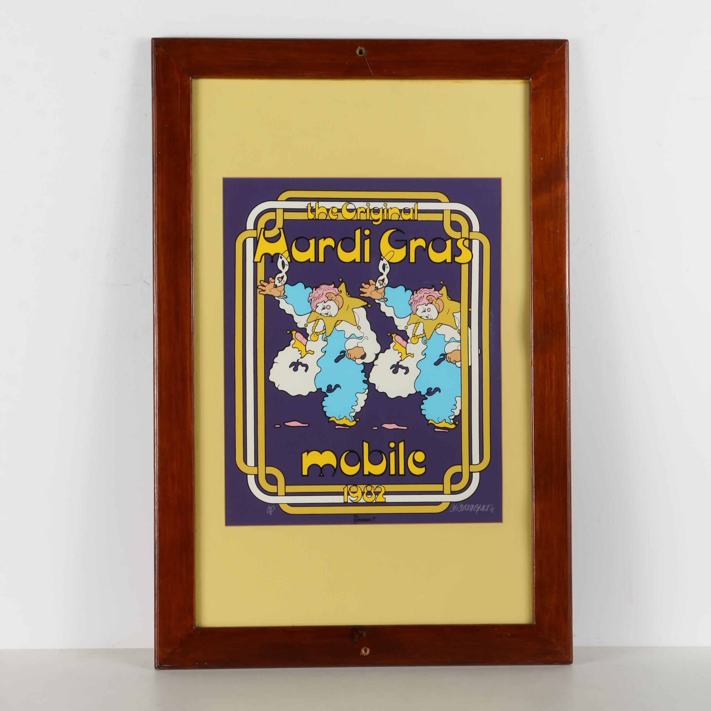C.L. Cunningham Artist Proof Serigraph on Paper for "The Original Mardi Gras, Mobile 1982"