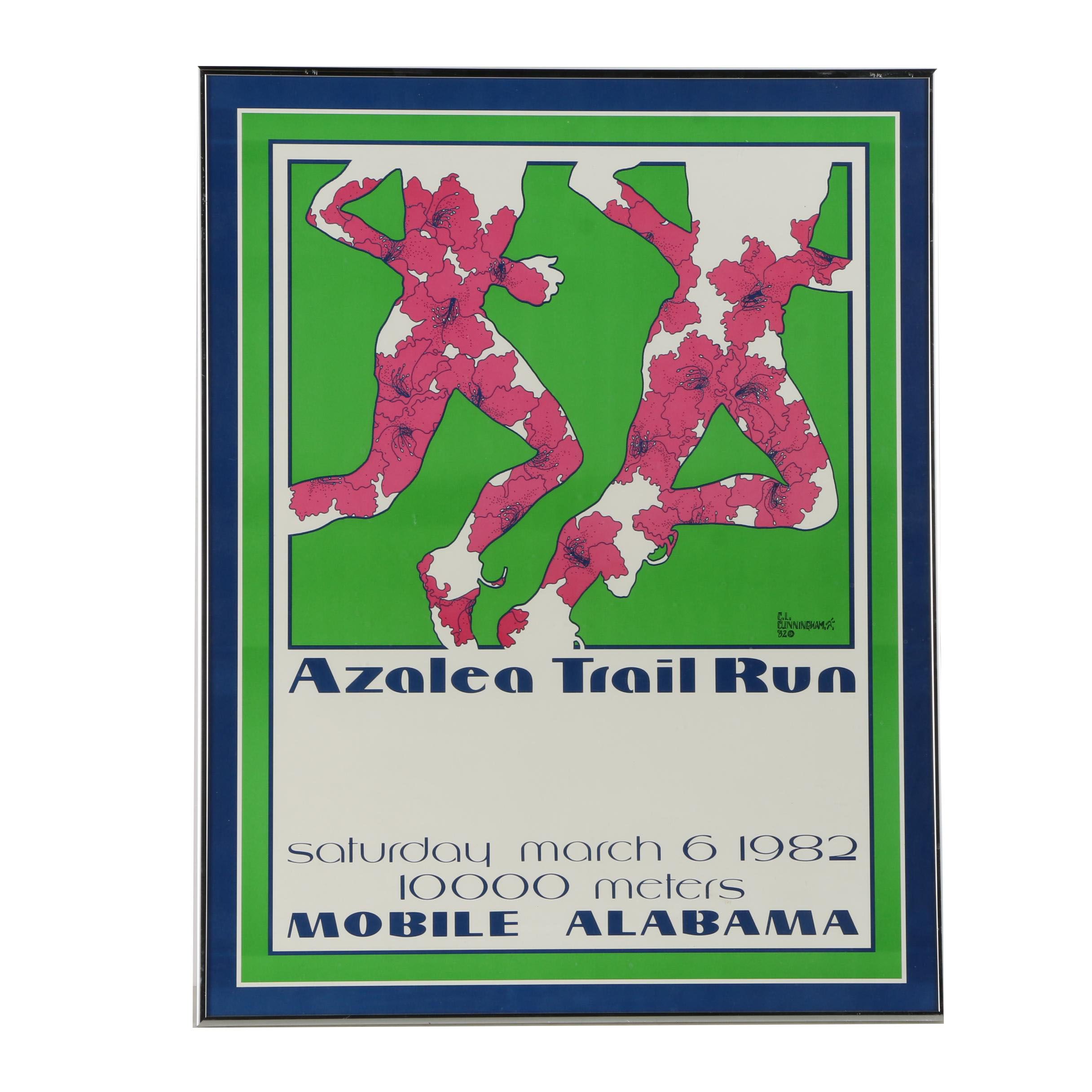 After C.L. Cunningham Vintage Print for the Mobile, Alabama "Azalea Trail Run"