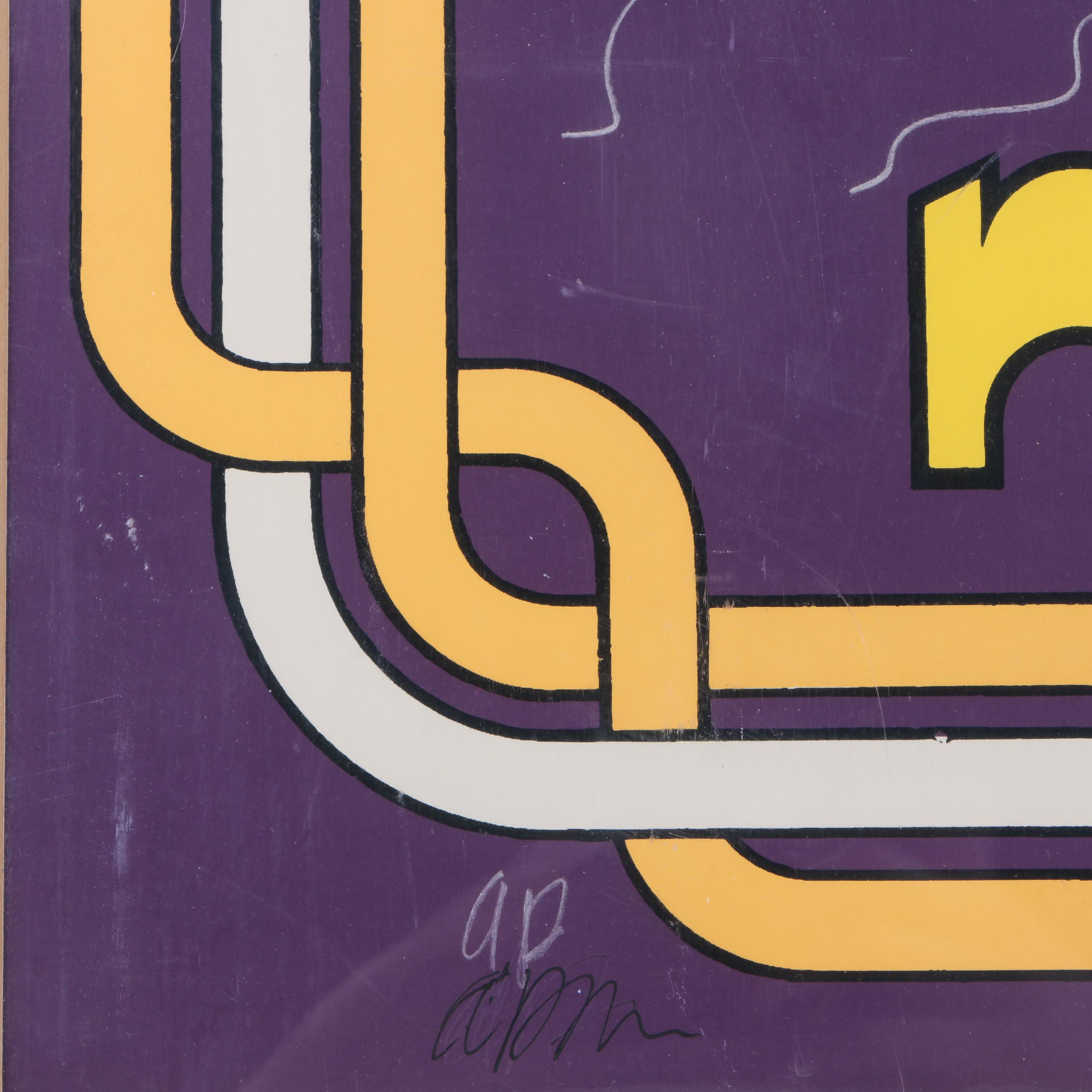 C.L. Cunningham Signed Serigraph on Paper "The Original Mardi Gras Mobile 1982"