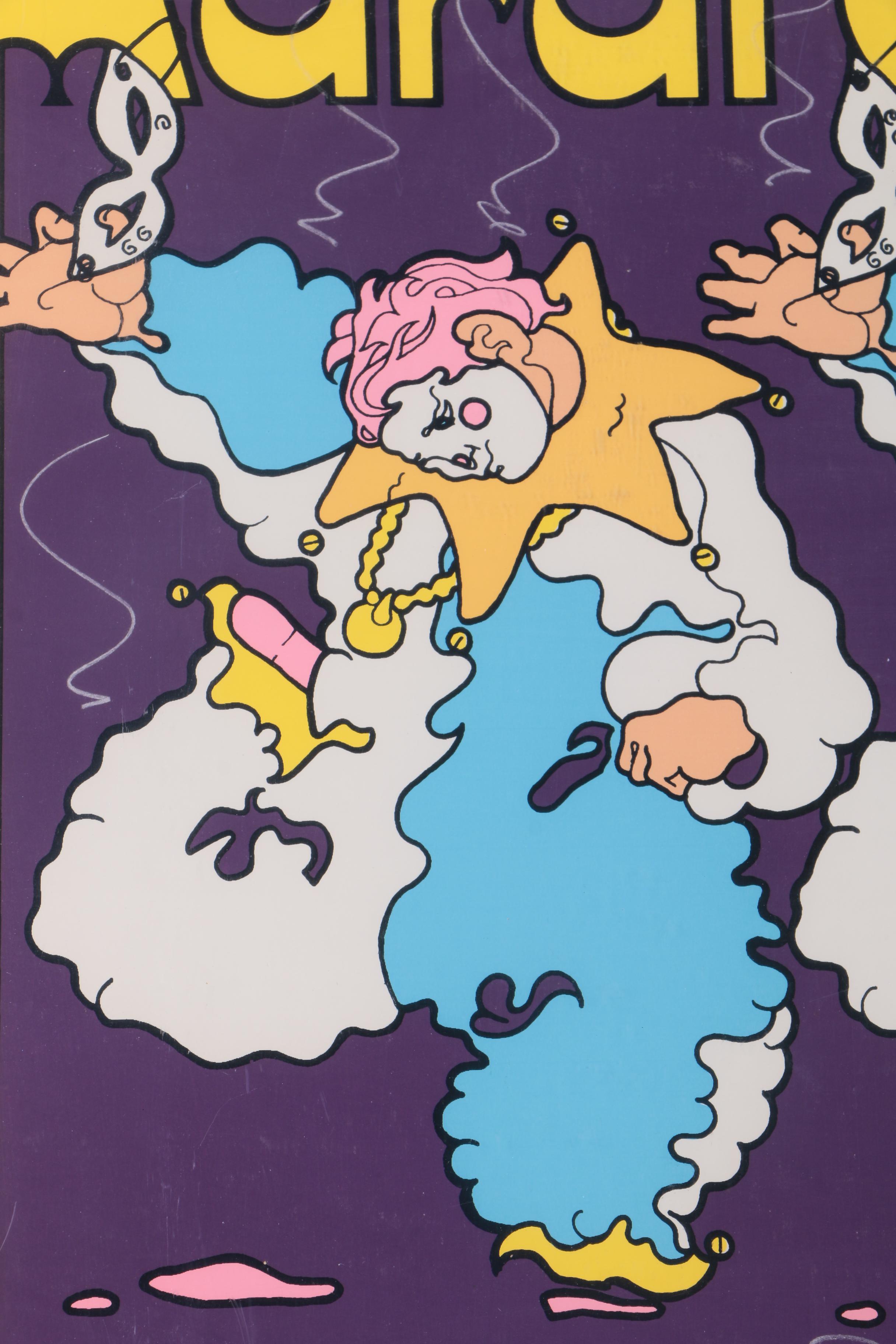 C.L. Cunningham Signed Serigraph on Paper "The Original Mardi Gras Mobile 1982"