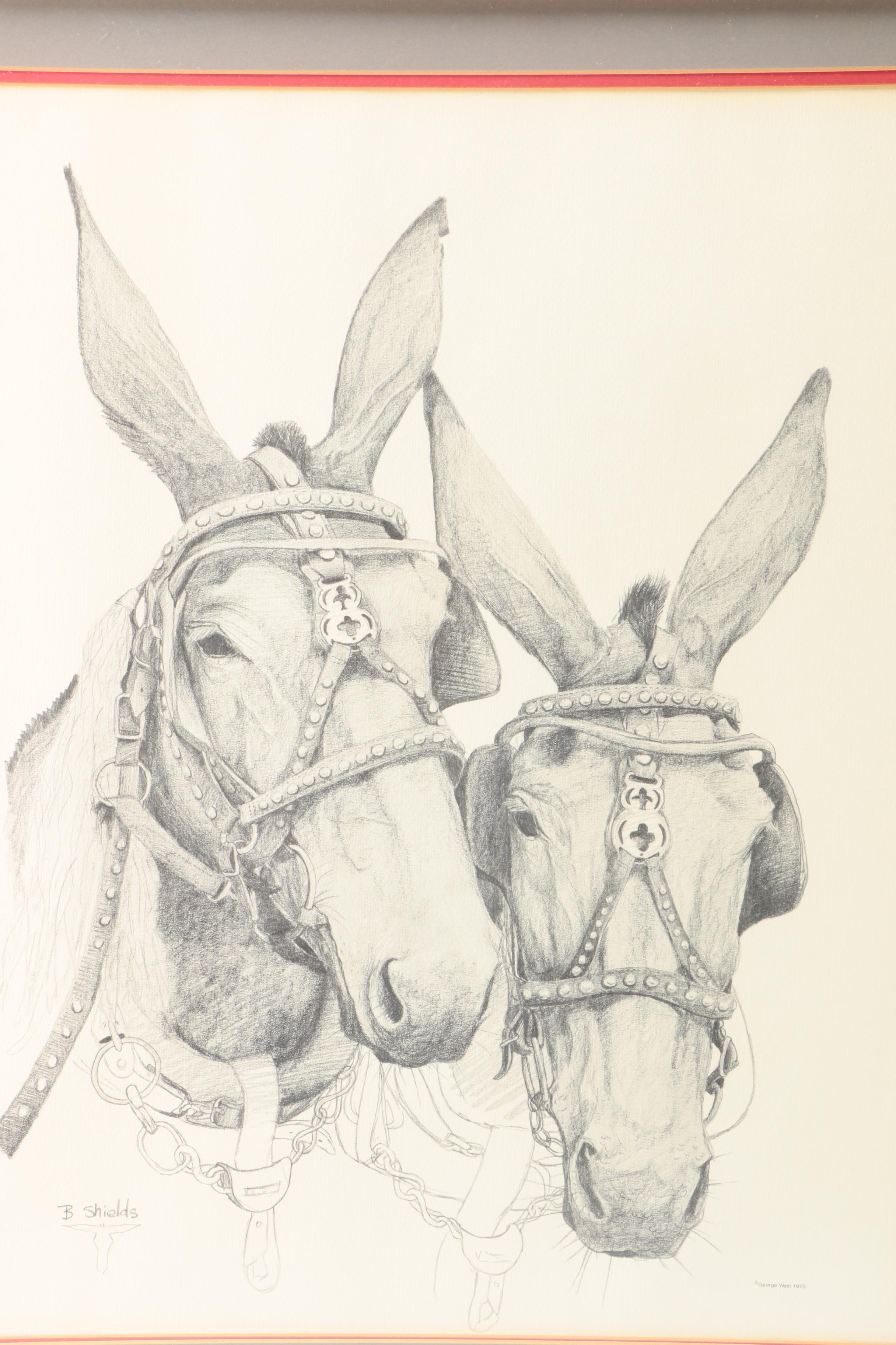 Offset Lithographic Reproduction after Bonnie Shields "Tennessee Mule"