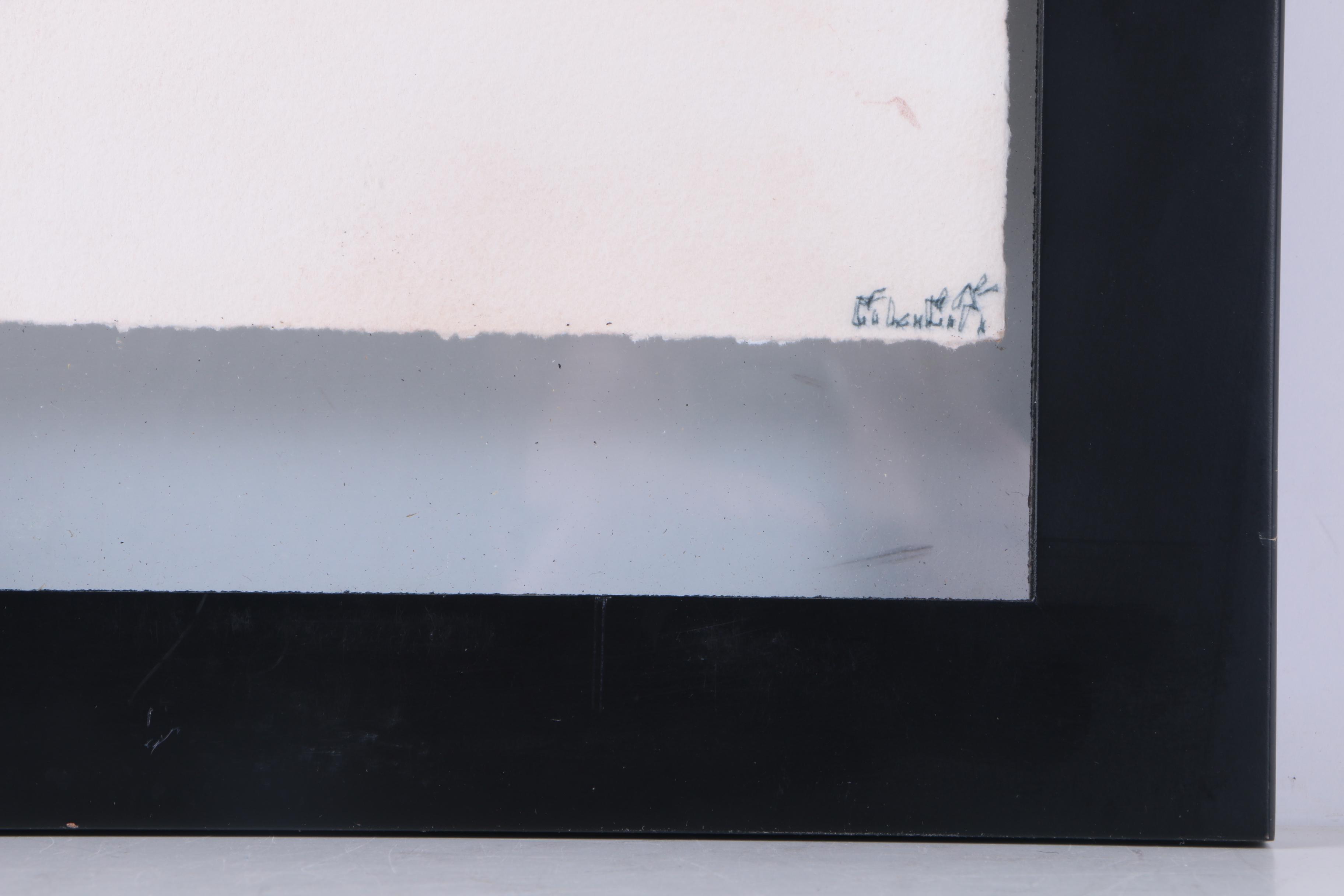 C.L. Cunningham Original Watercolor and Gouache Painting on Paper "Foot Ball III"