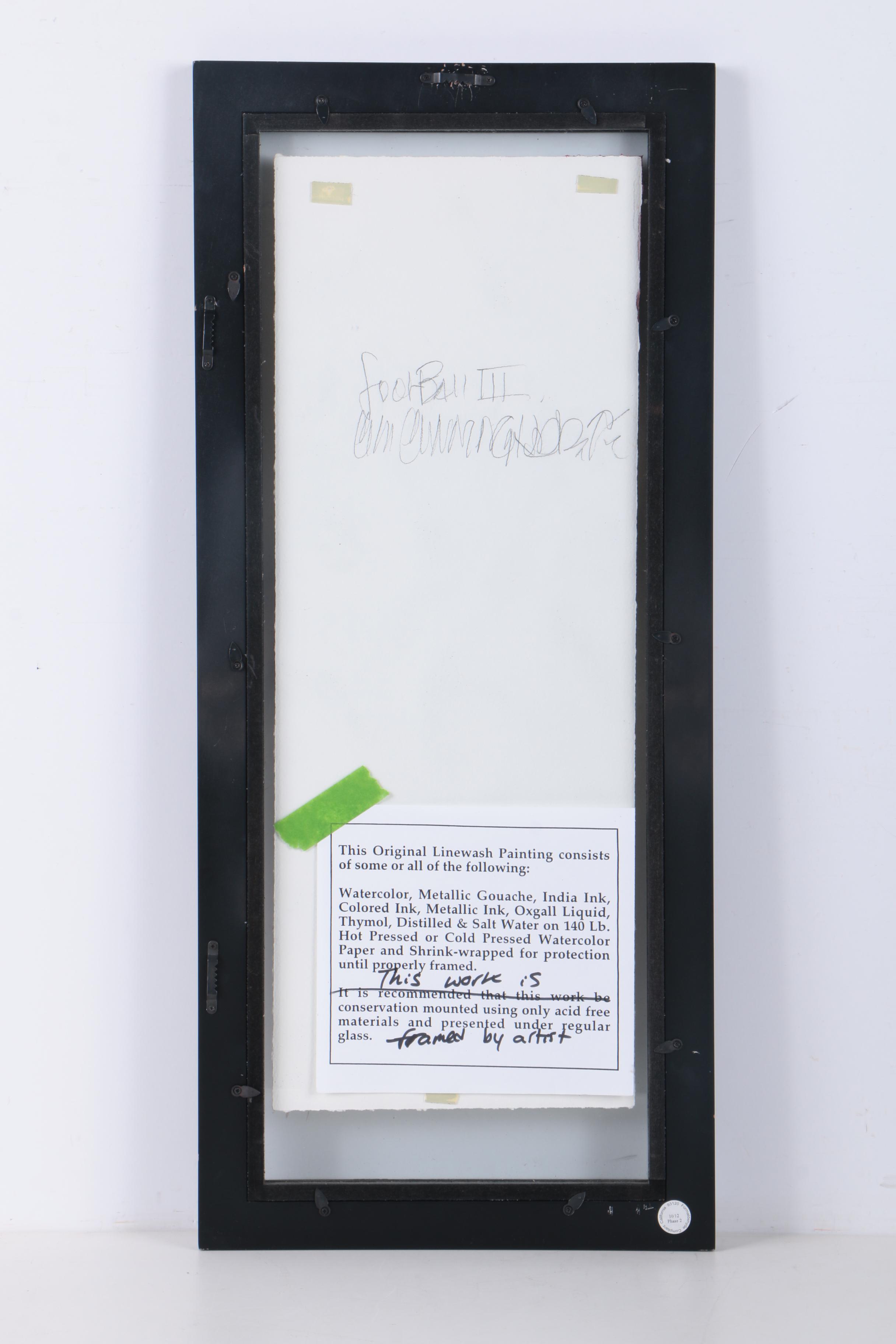 C.L. Cunningham Original Watercolor and Gouache Painting on Paper "Foot Ball III"