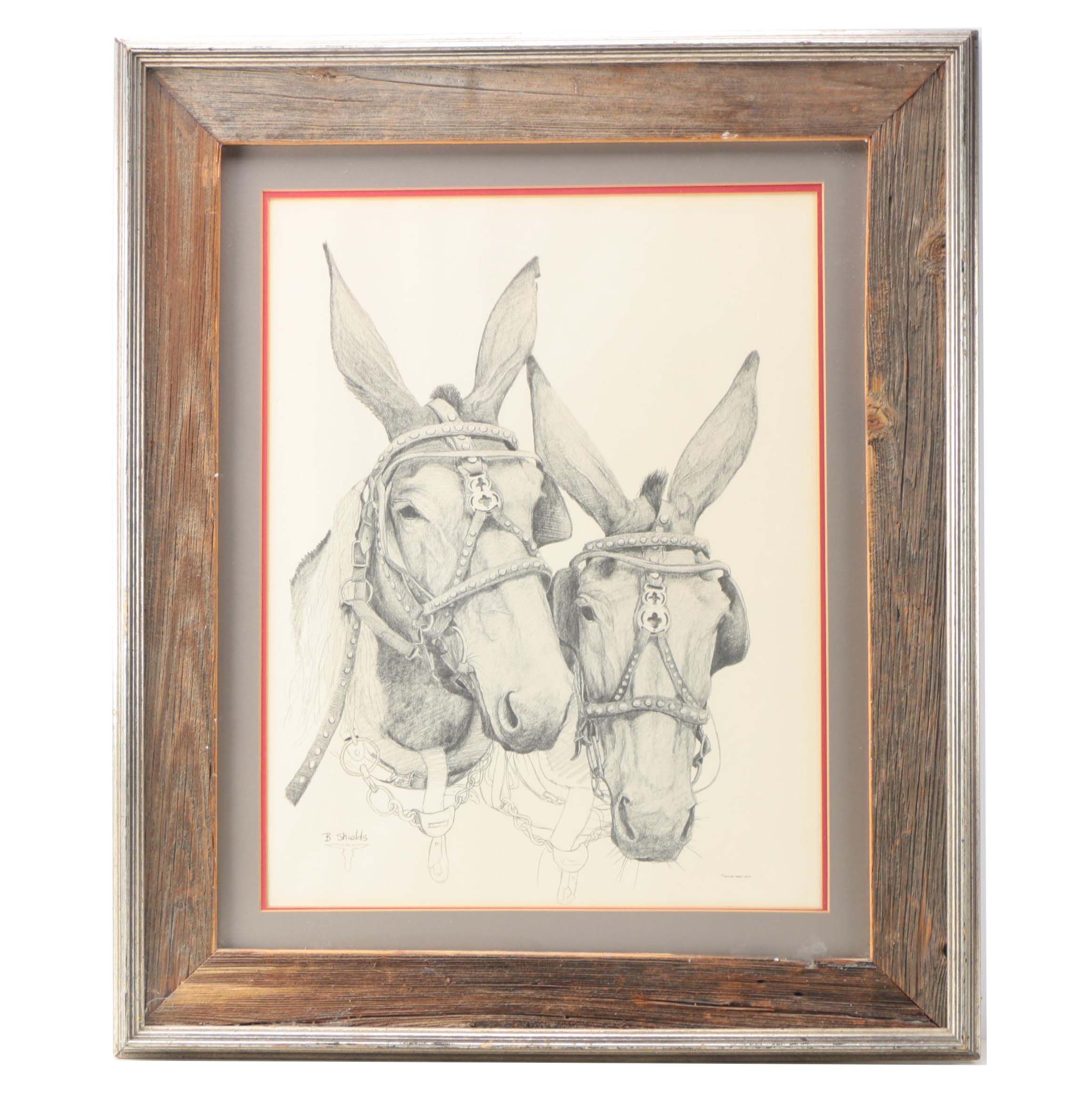 Offset Lithographic Reproduction after Bonnie Shields "Tennessee Mule"
