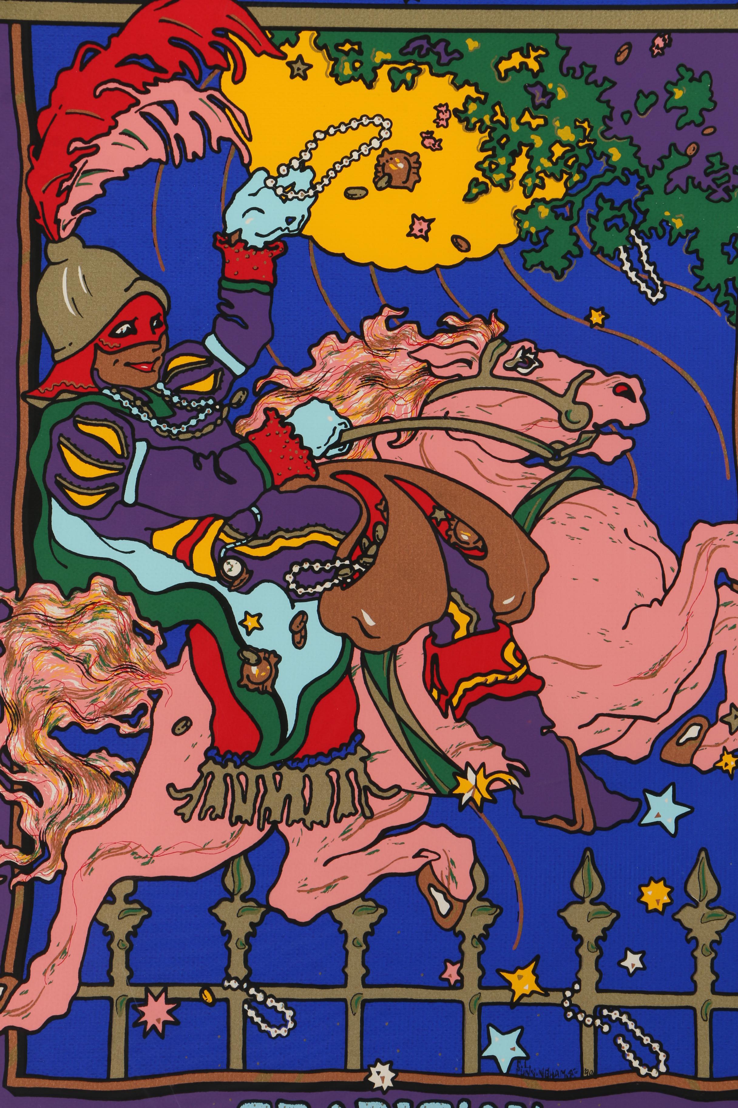 C.L. Cunningham 1991 Limited Edition Serigraph "The Original Mardi Gras, Mobile, Tradition"