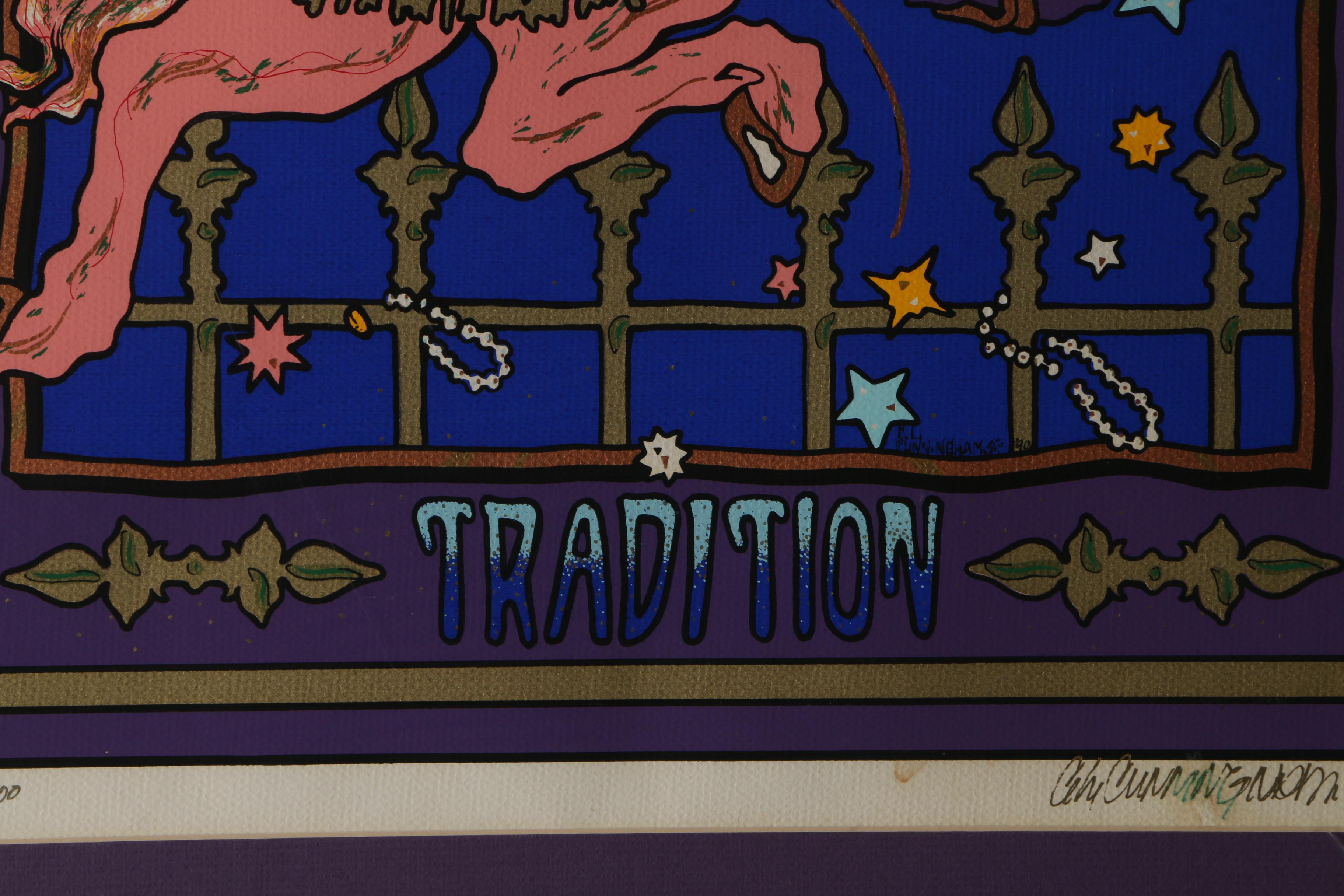 C.L. Cunningham 1991 Limited Edition Serigraph "The Original Mardi Gras, Mobile, Tradition"