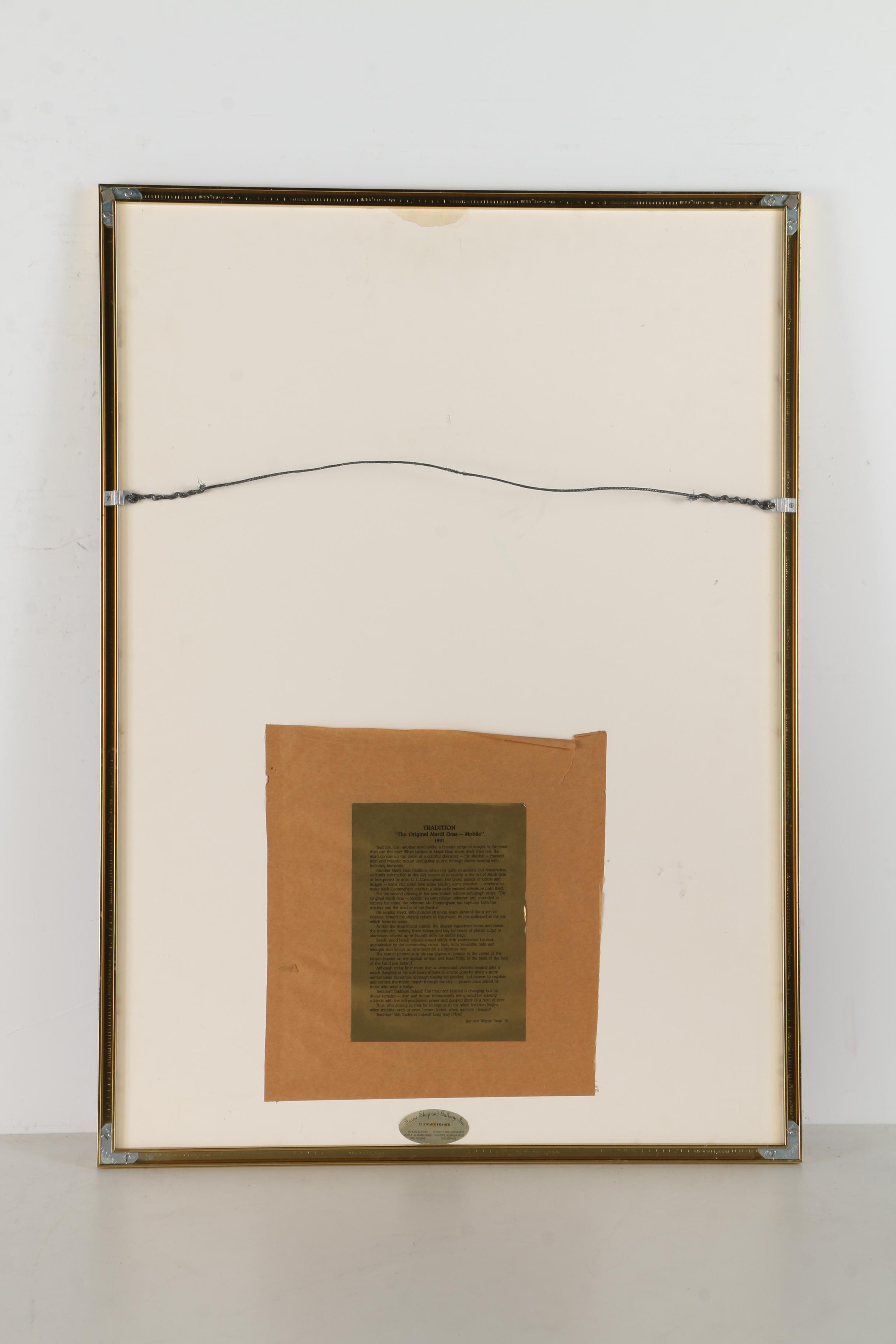 C.L. Cunningham 1991 Limited Edition Serigraph "The Original Mardi Gras, Mobile, Tradition"