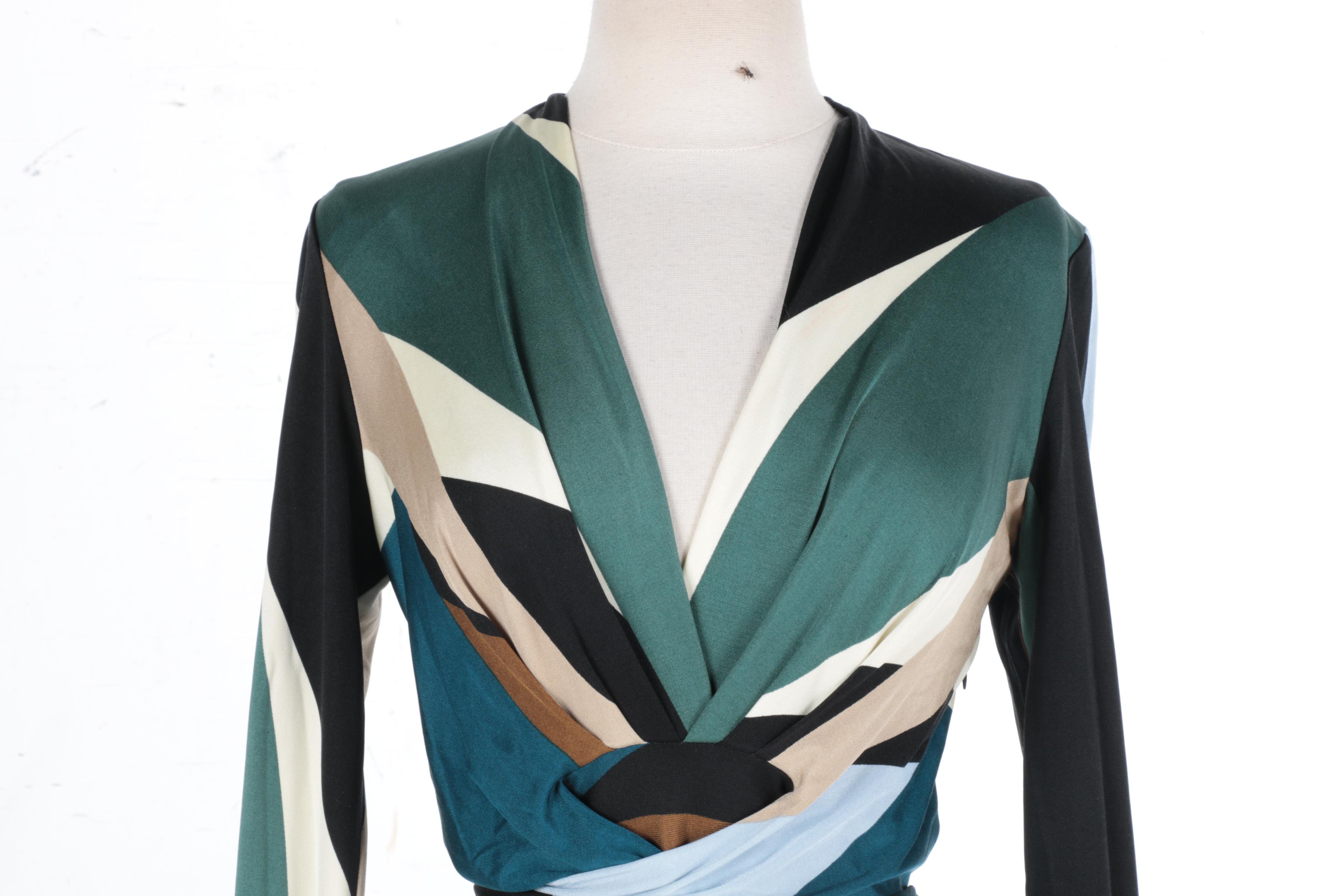 Issa Color Block Wrap Dress