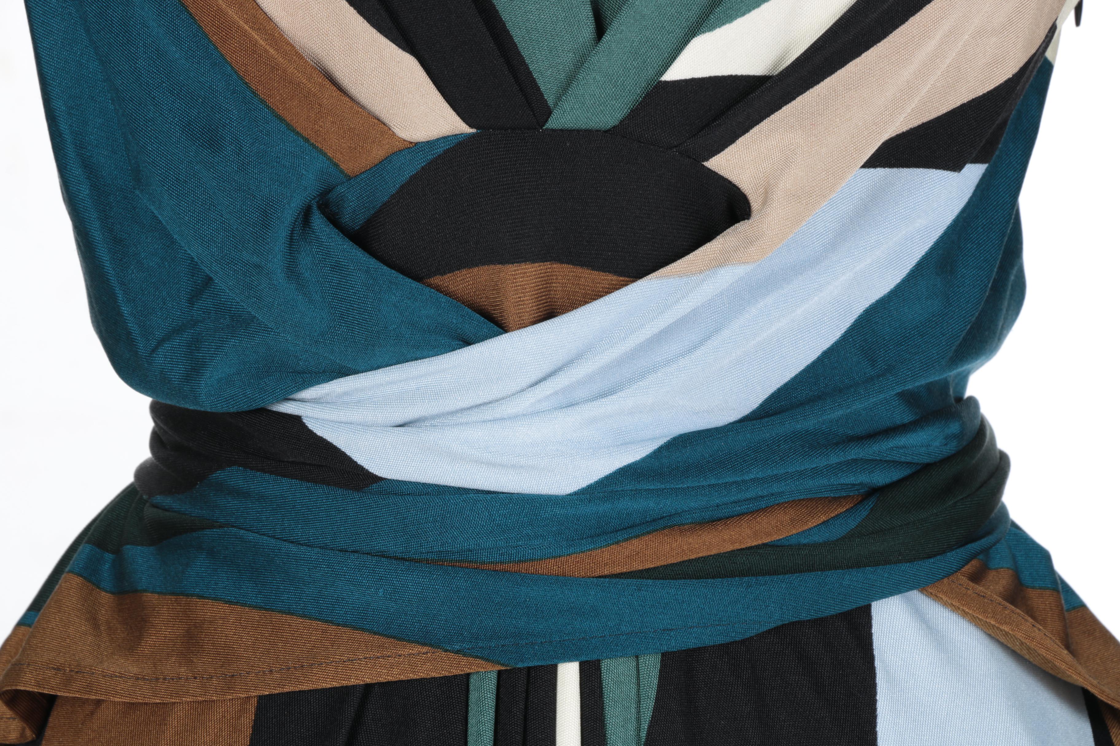 Issa Color Block Wrap Dress