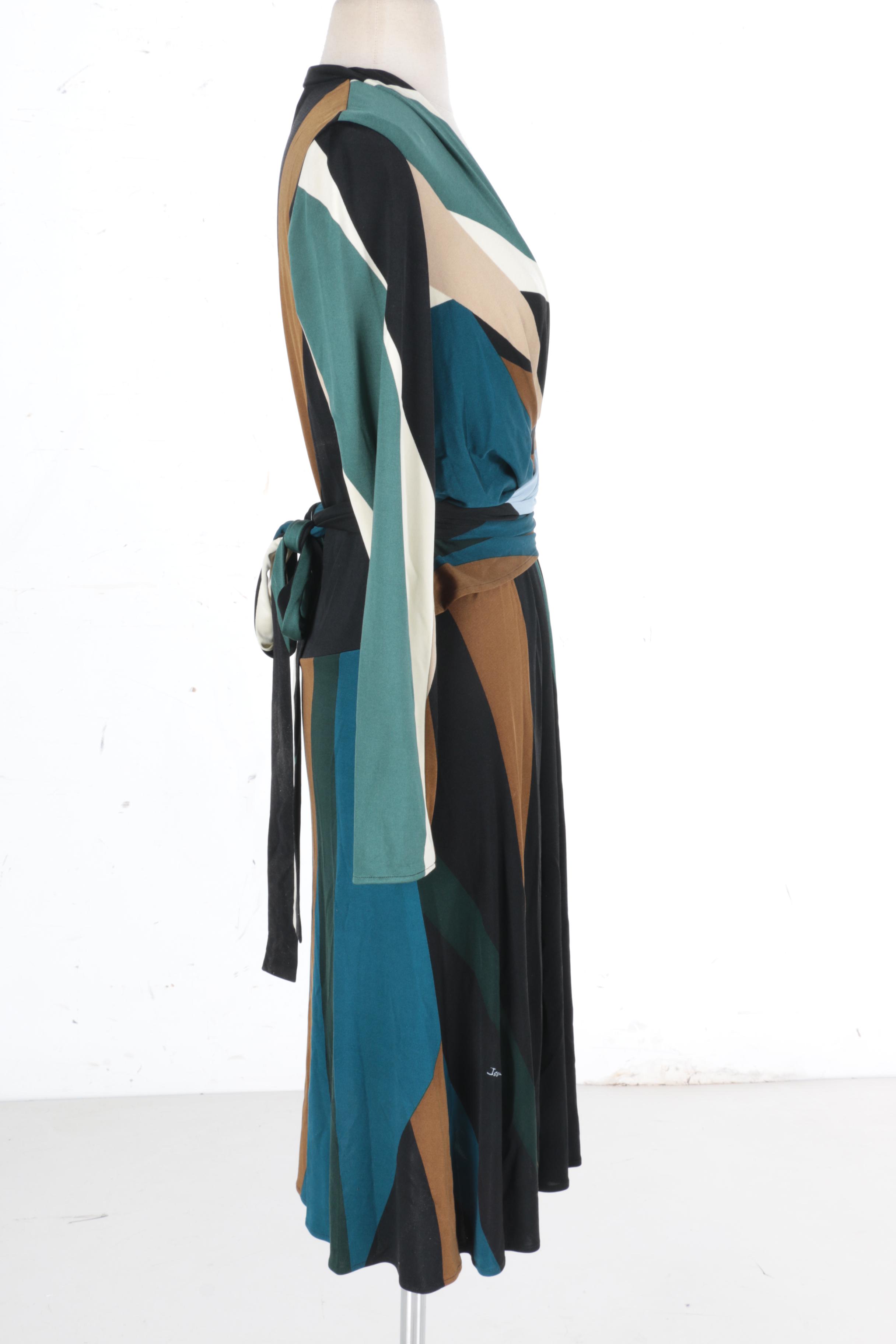 Issa Color Block Wrap Dress