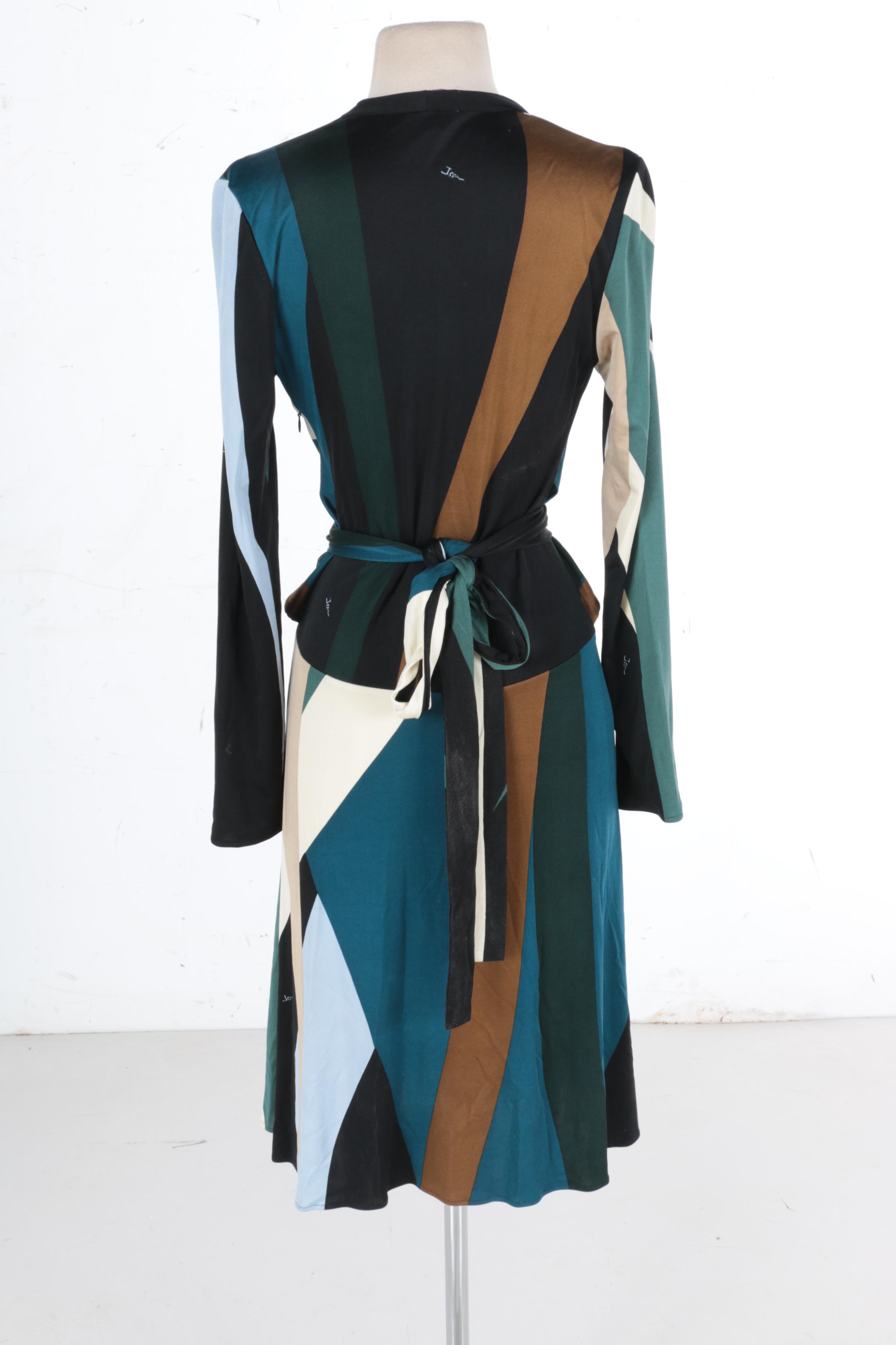 Issa Color Block Wrap Dress