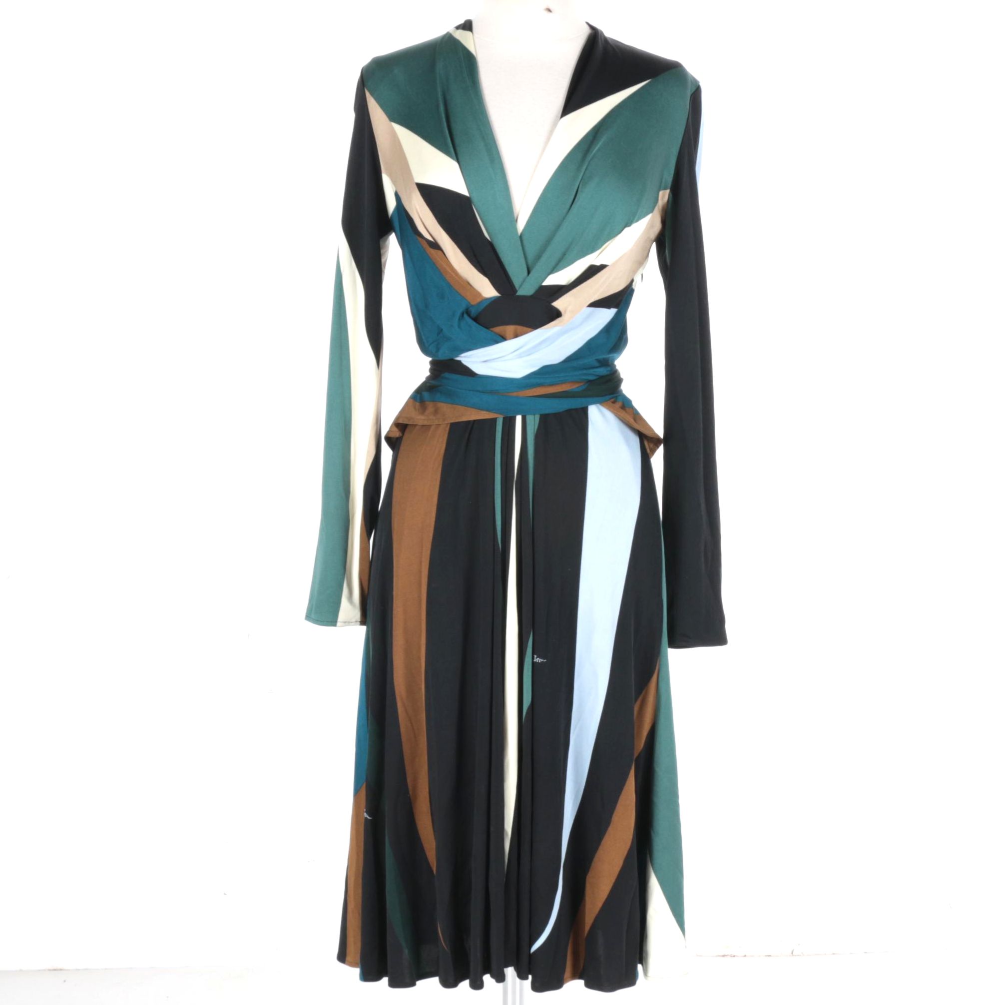 Issa Color Block Wrap Dress