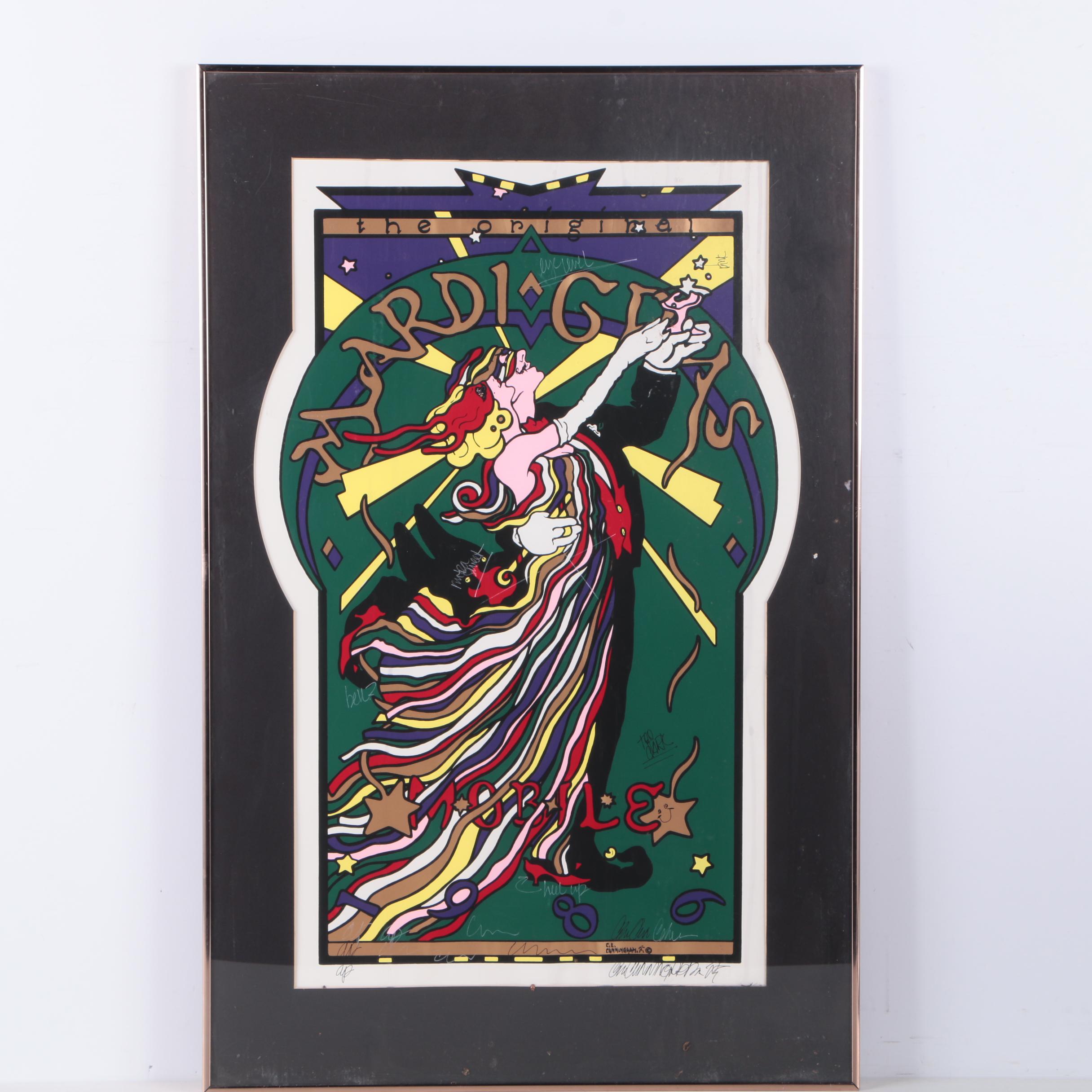 C.L. Cunningham Artist Proof Serigraph on Paper for "The Original Mardi Gras, 1986" in Mobile