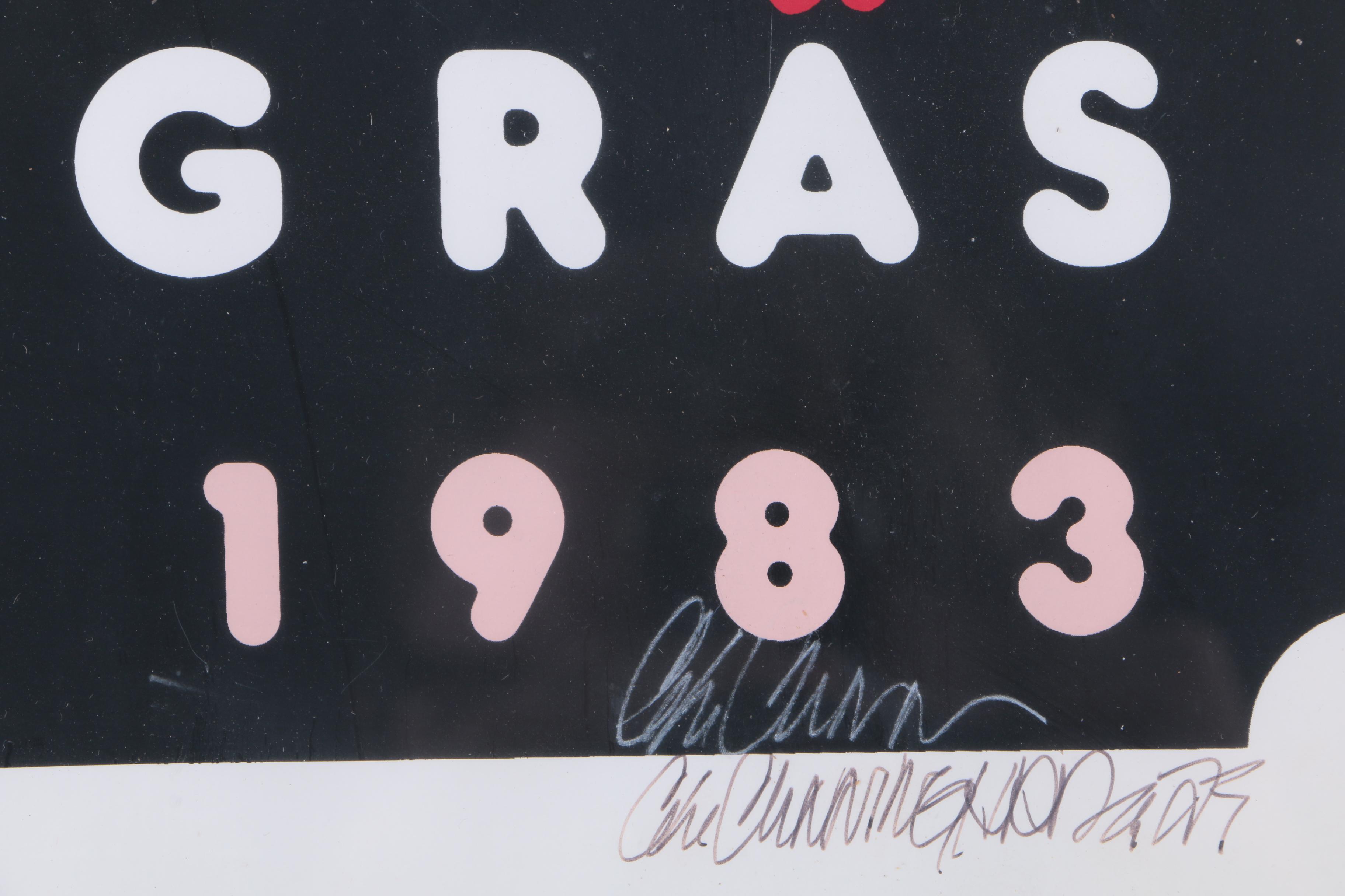 C.L. Cunningham 1982 Artist's Proof Serigraph "The Original Mardi Gras, Mobile, 1983"