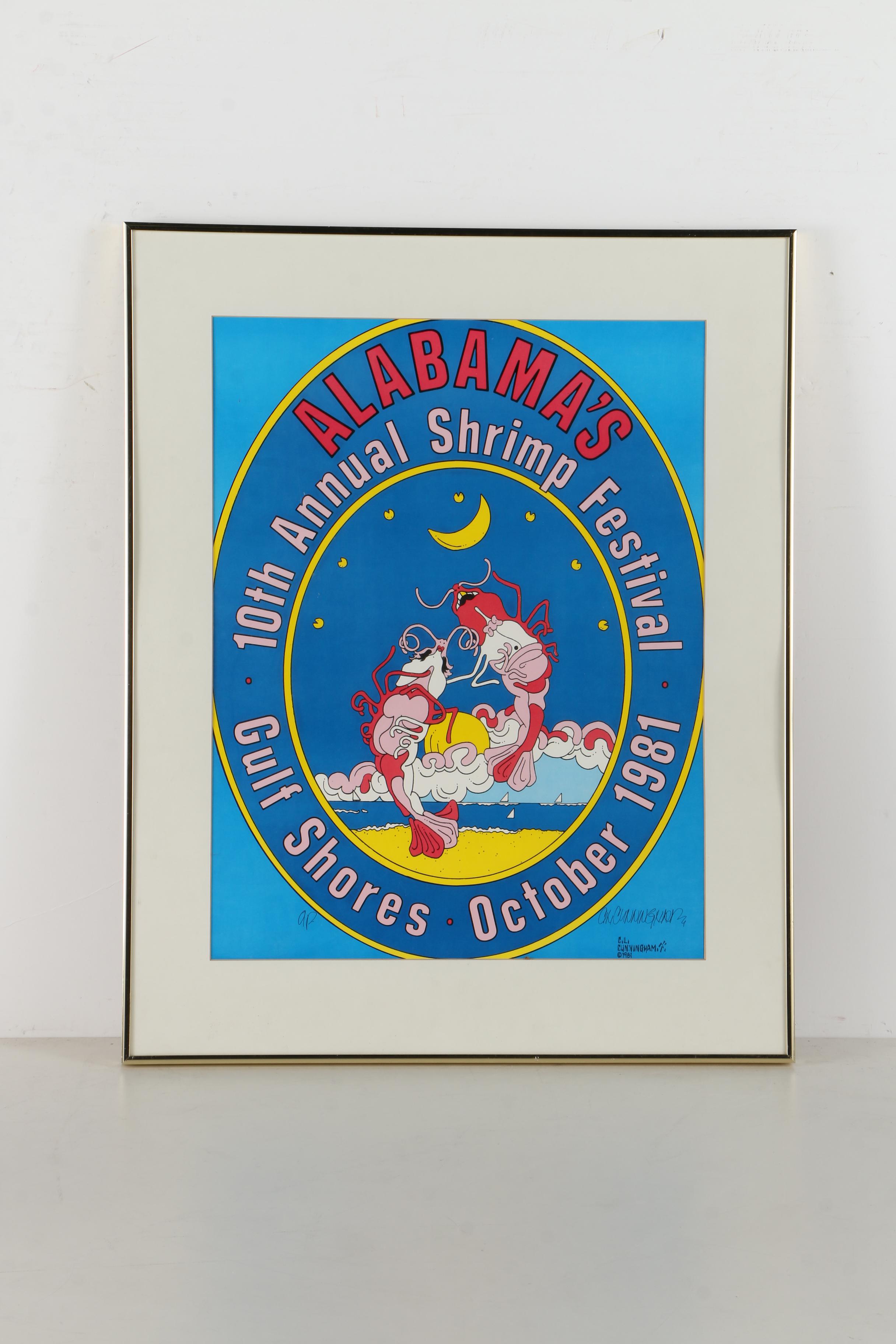 C.L. Cunningham Gulf Shore Shrimp Festival Print, Cookbook, and Apron