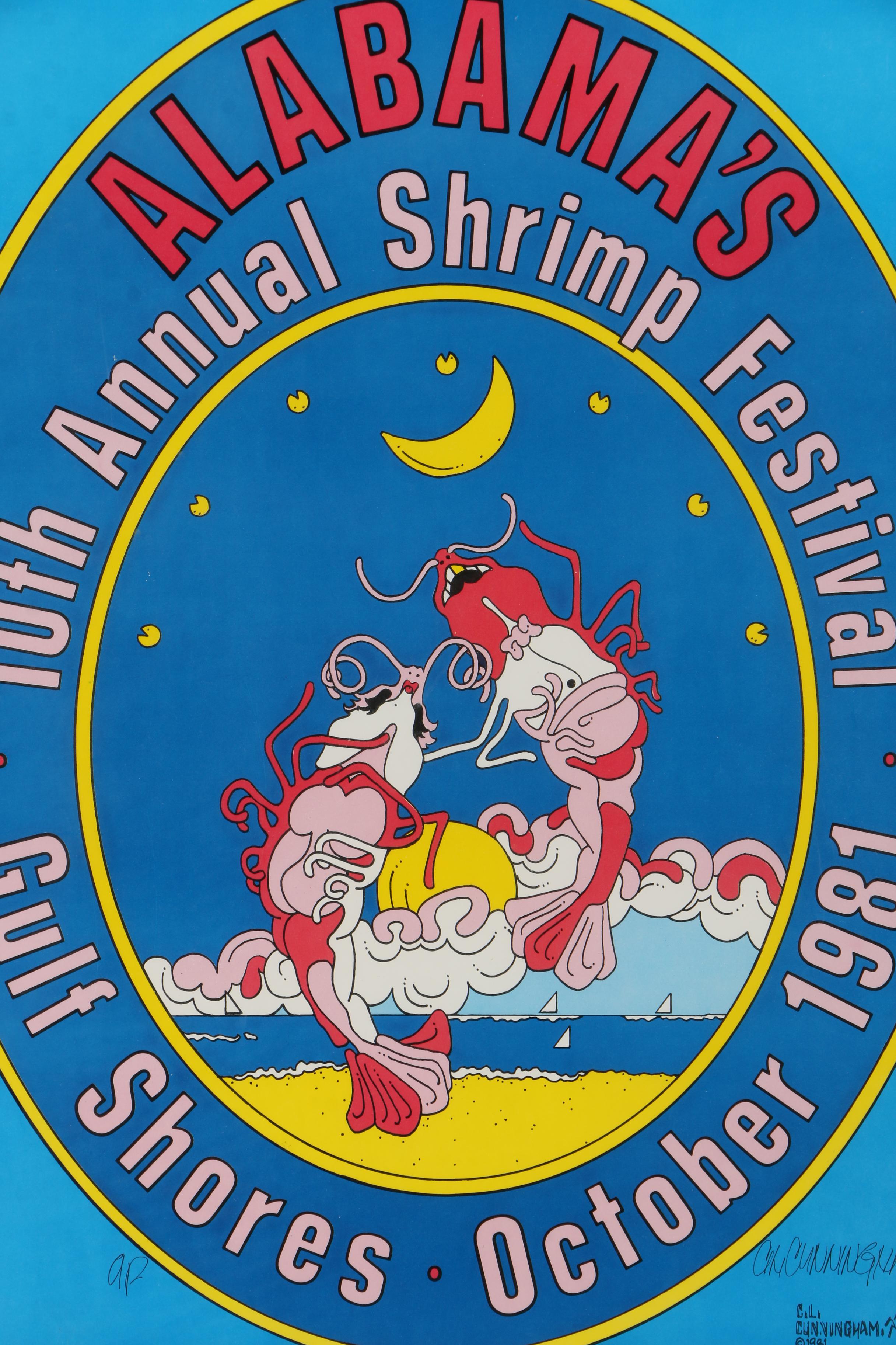 C.L. Cunningham Gulf Shore Shrimp Festival Print, Cookbook, and Apron