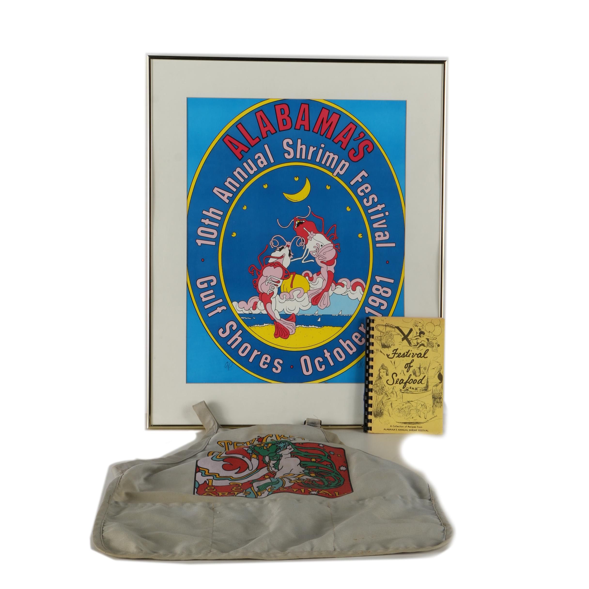 C.L. Cunningham Gulf Shore Shrimp Festival Print, Cookbook, and Apron