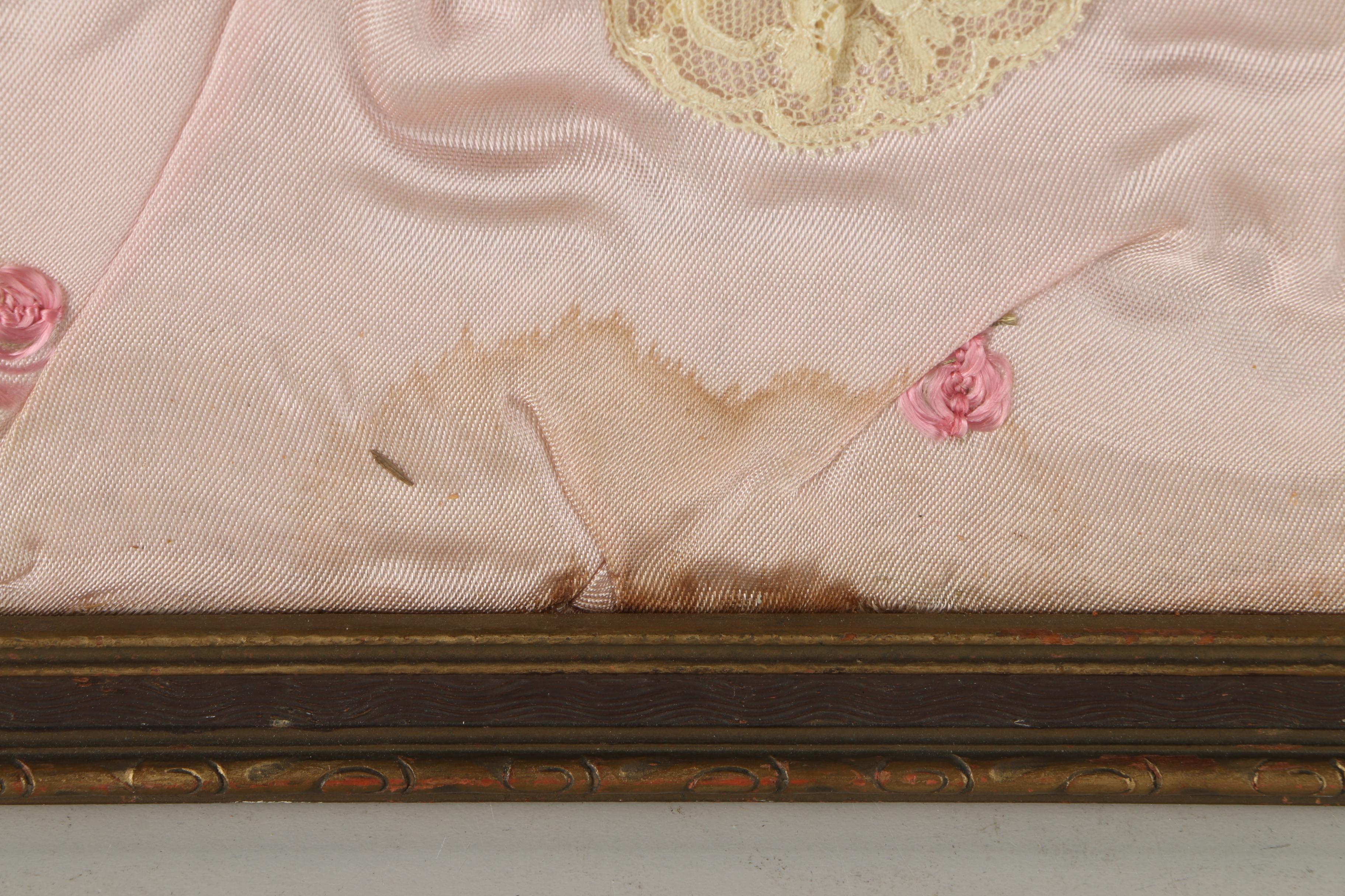 Mixed Media Infant Collage in Wooden Frame