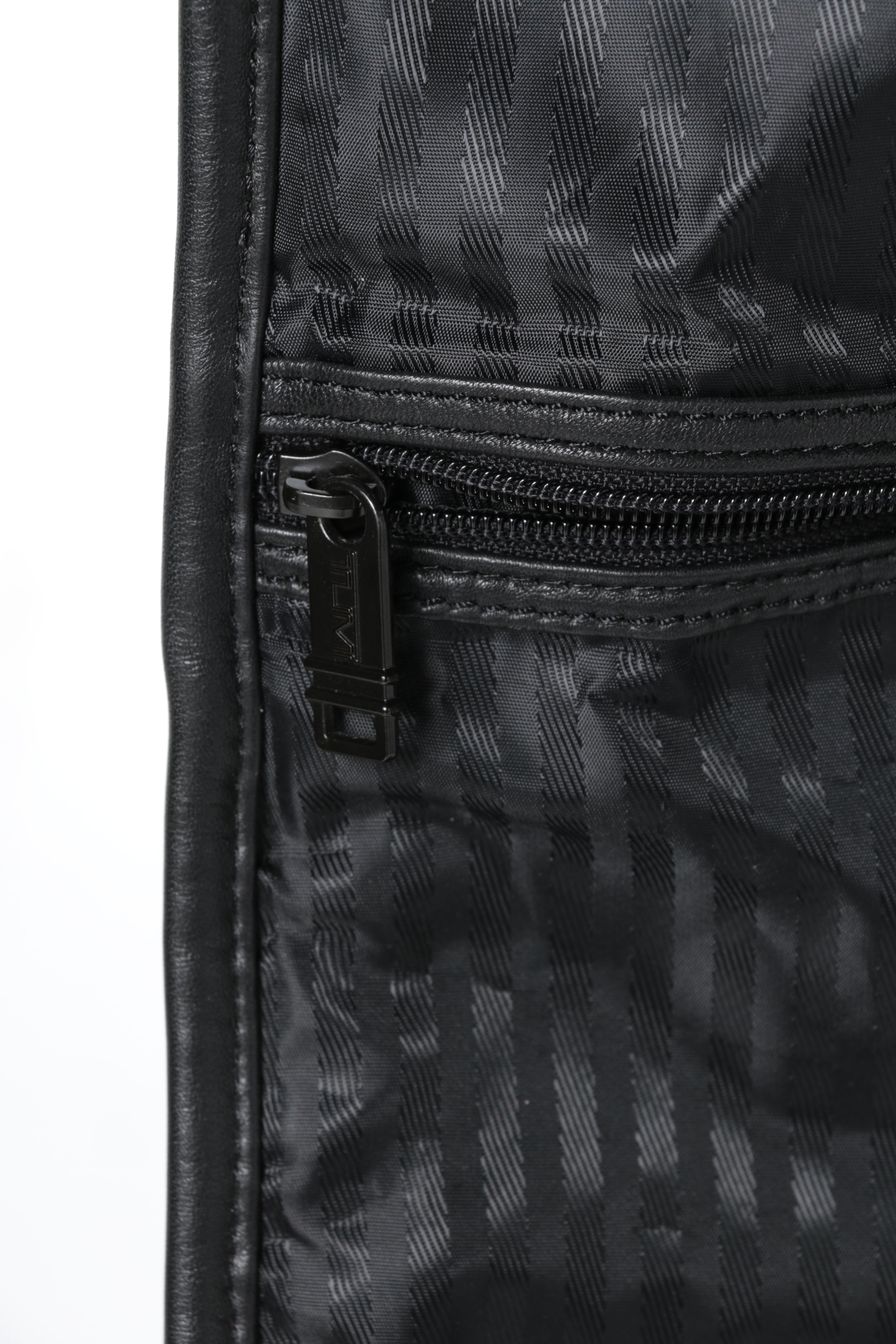 Black Leather Garment Bag by Tumi