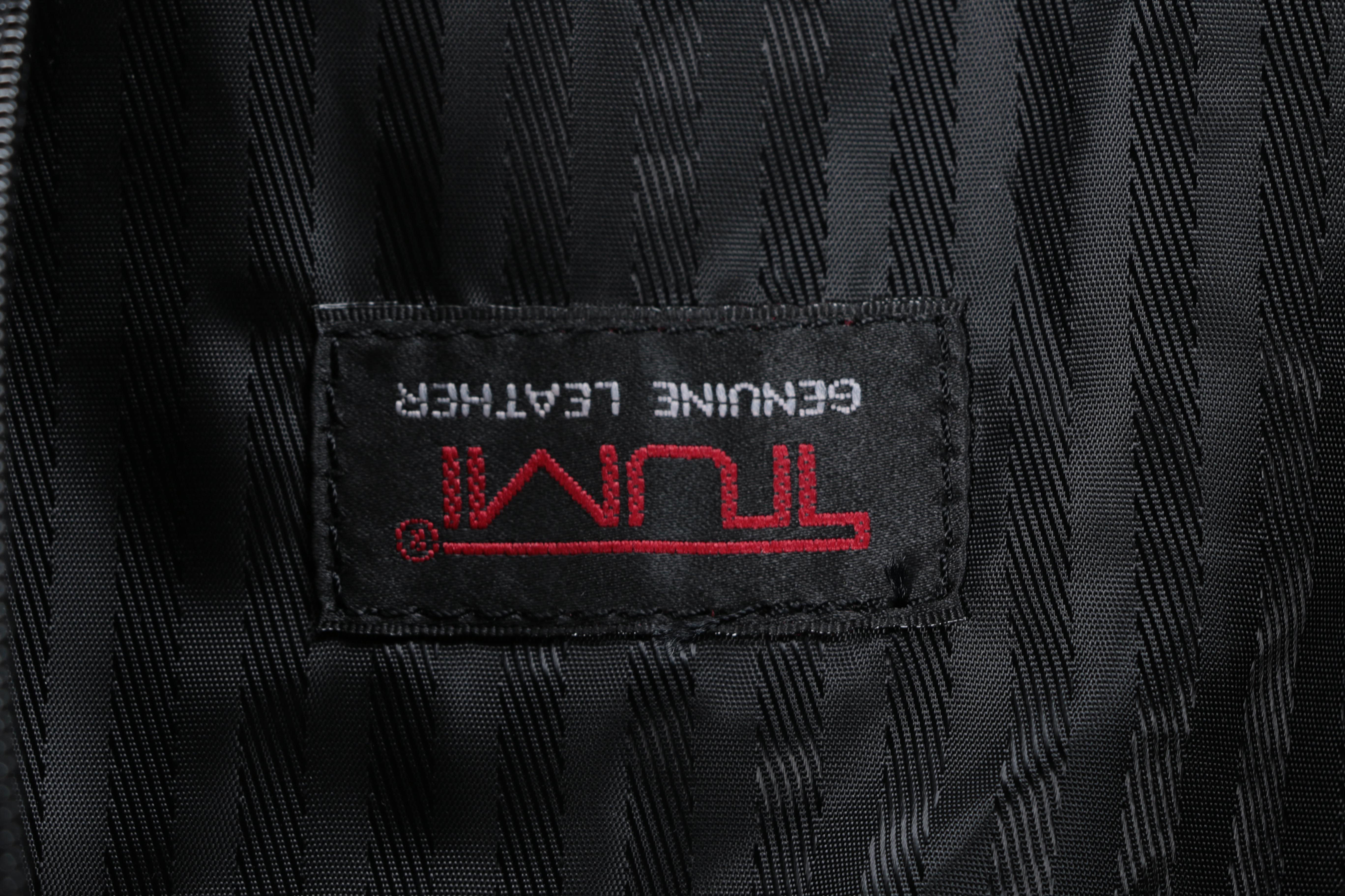 Black Leather Garment Bag by Tumi
