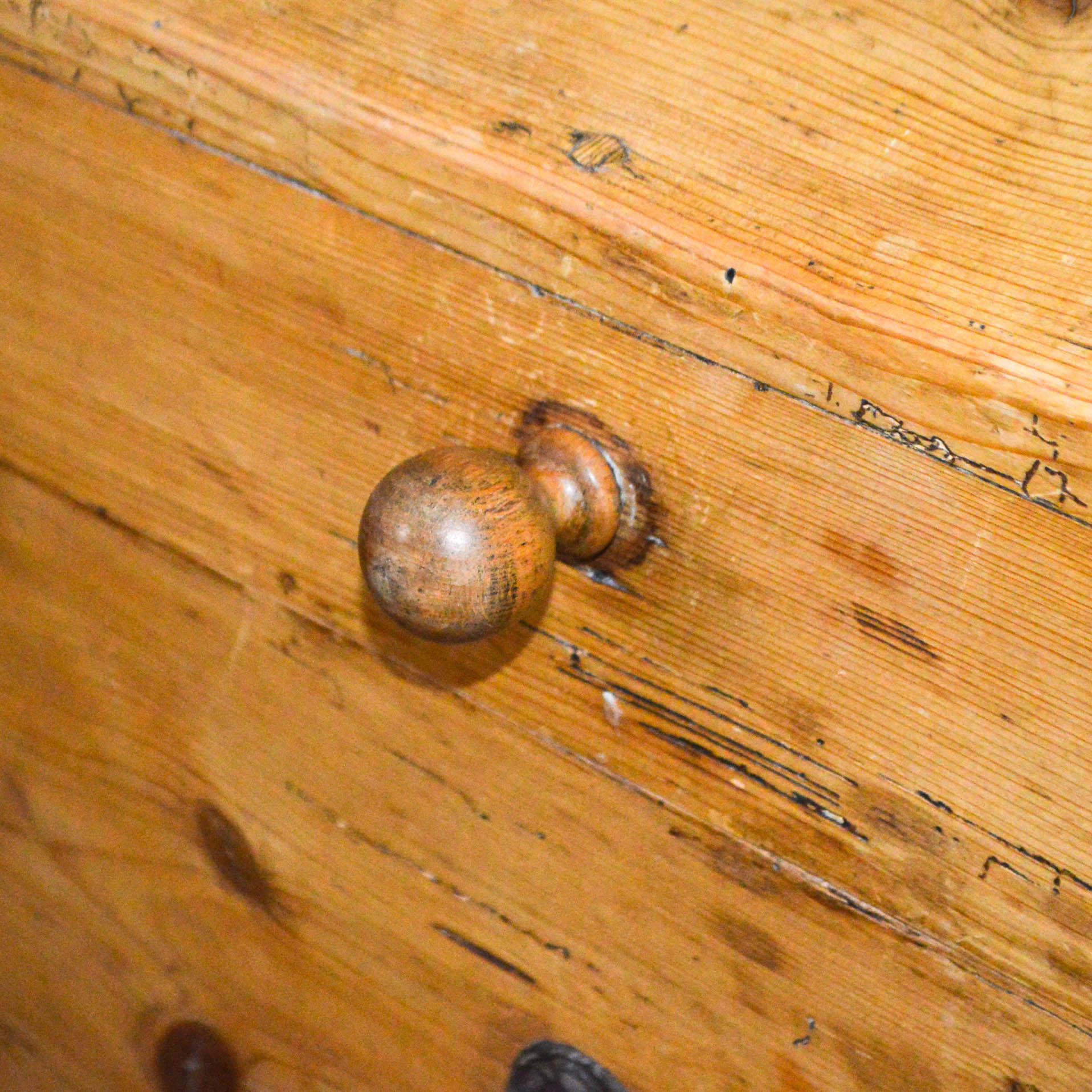 Antique Pine Immigrant's Trunk