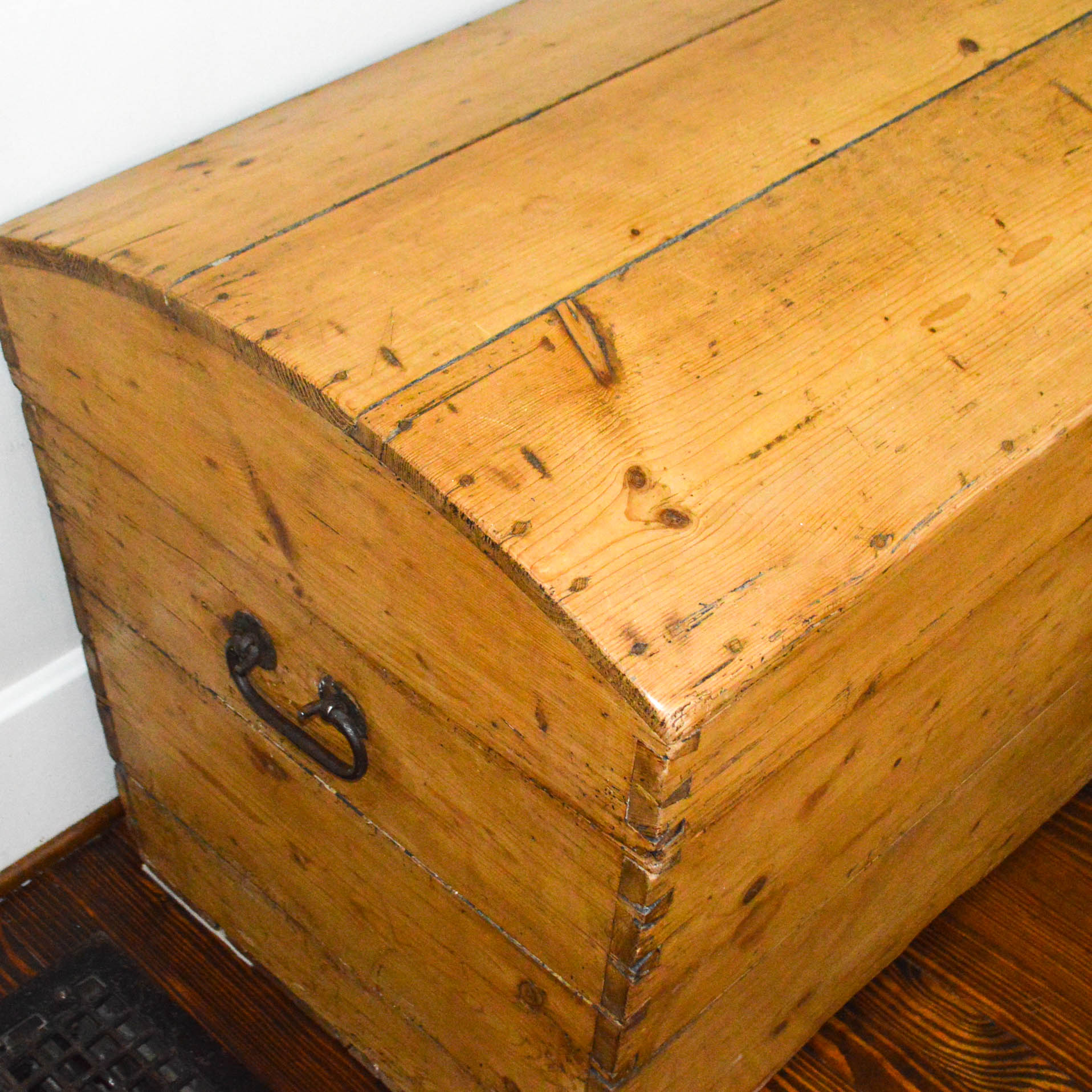 Antique Pine Immigrant's Trunk