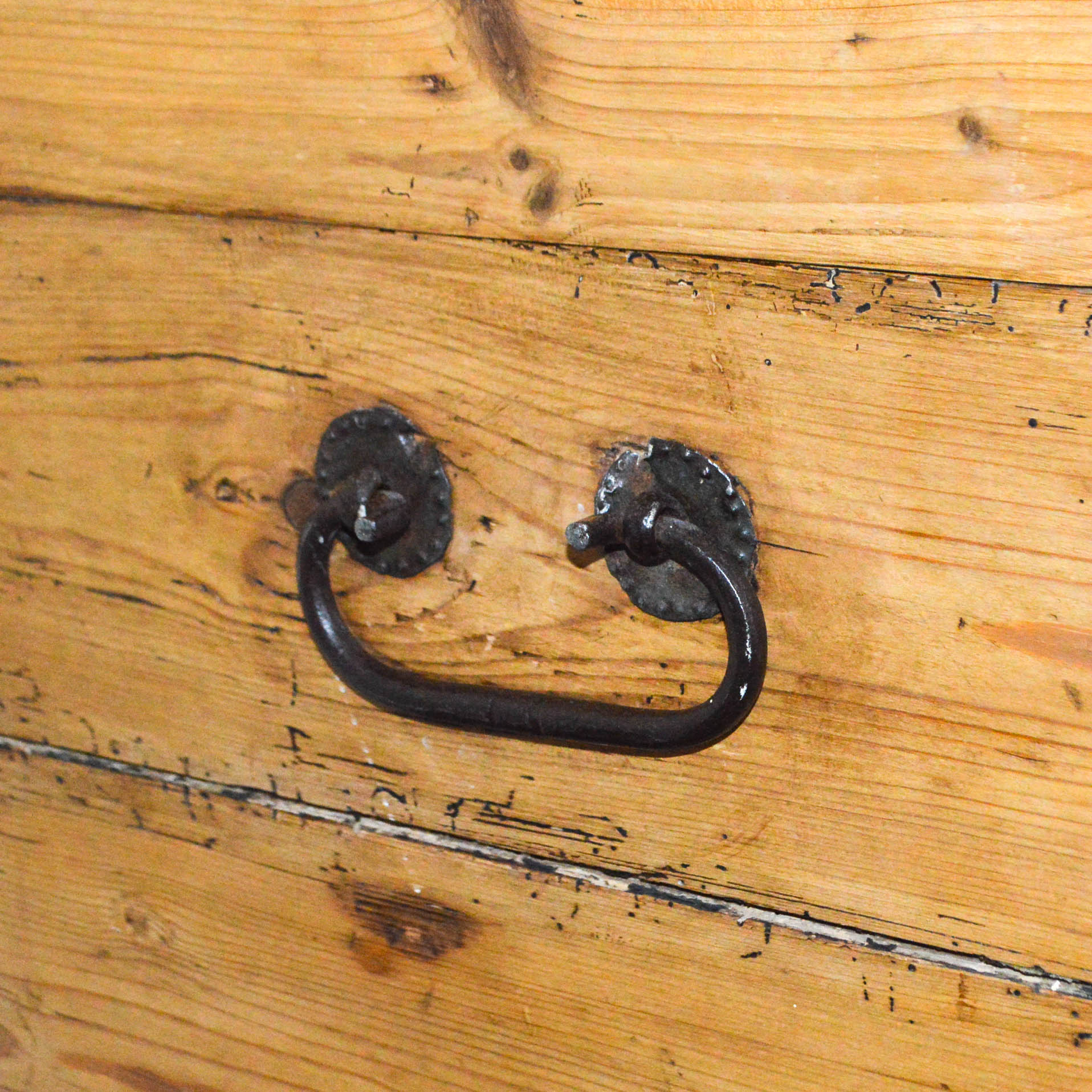 Antique Pine Immigrant's Trunk