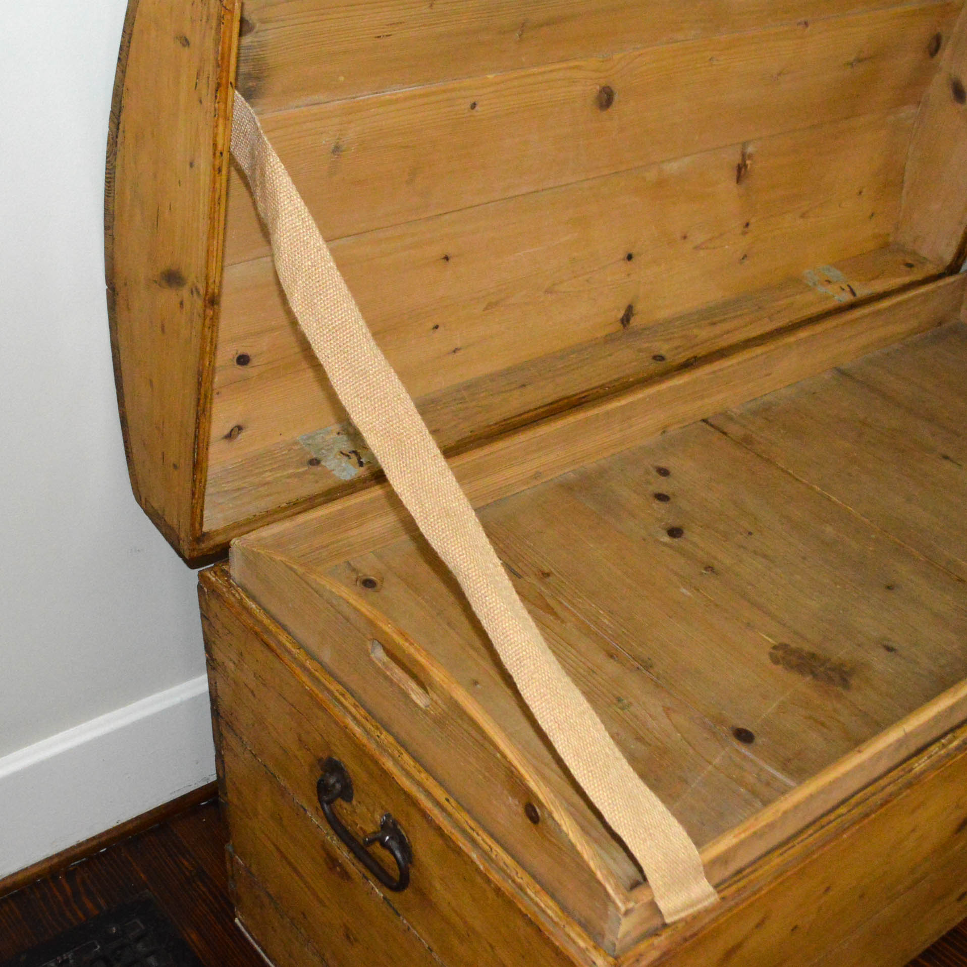 Antique Pine Immigrant's Trunk