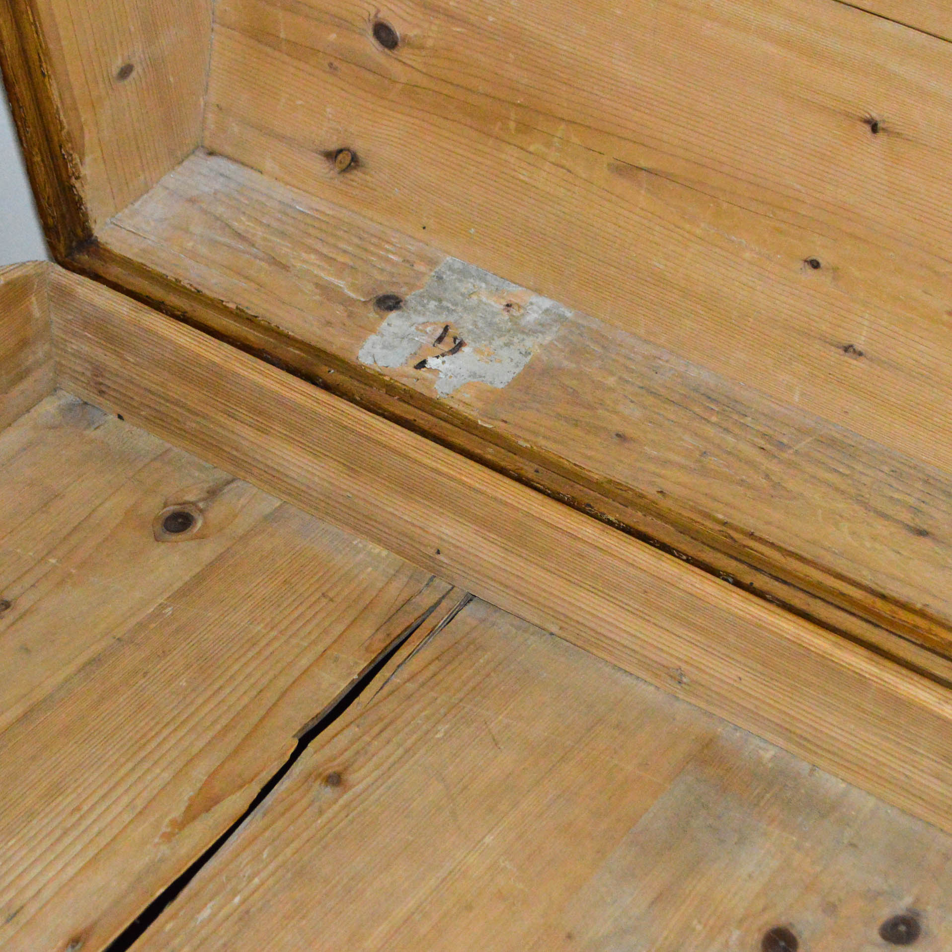 Antique Pine Immigrant's Trunk