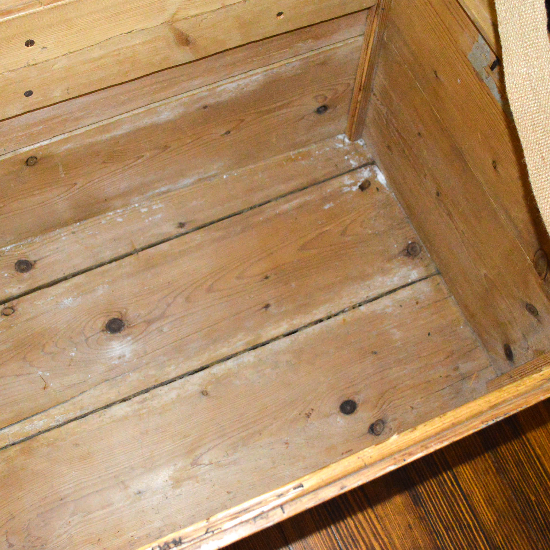 Antique Pine Immigrant's Trunk