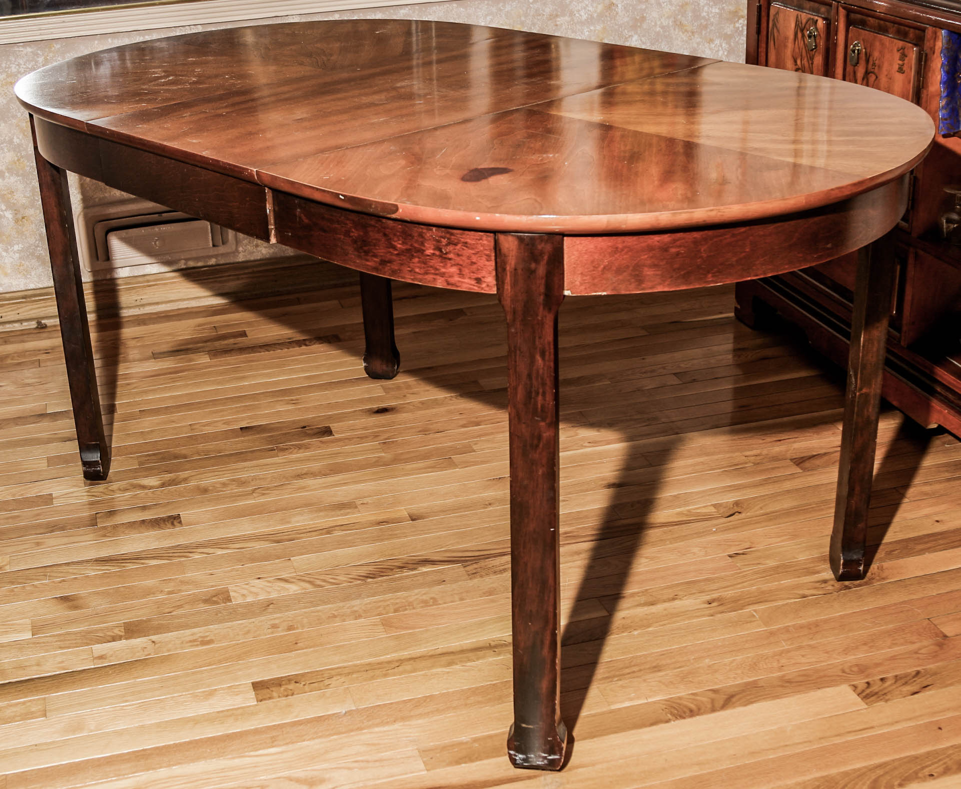 Vintage Dining Table with East Asian Style Chairs